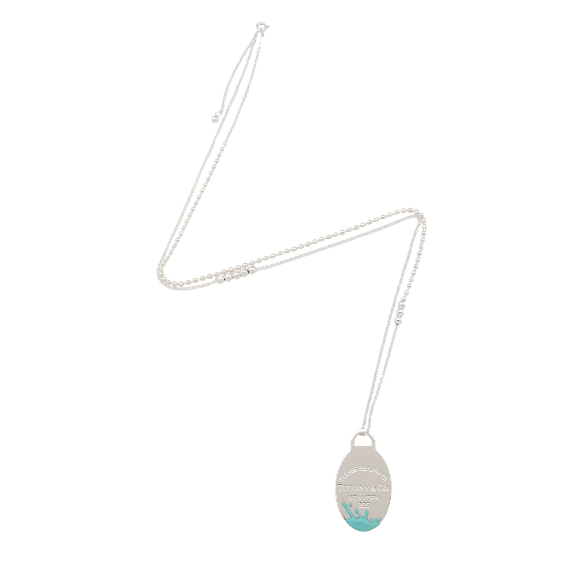 Tiffany & Co. Sterling Silver Enamel Color Splash Oval Pendant Necklace (SHF-lCAcPg)
