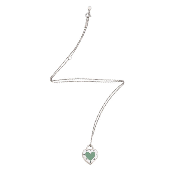 Tiffany & Co. Sterling Silver Enamel Return to Love Heart Necklace (SHF-adDR9G)