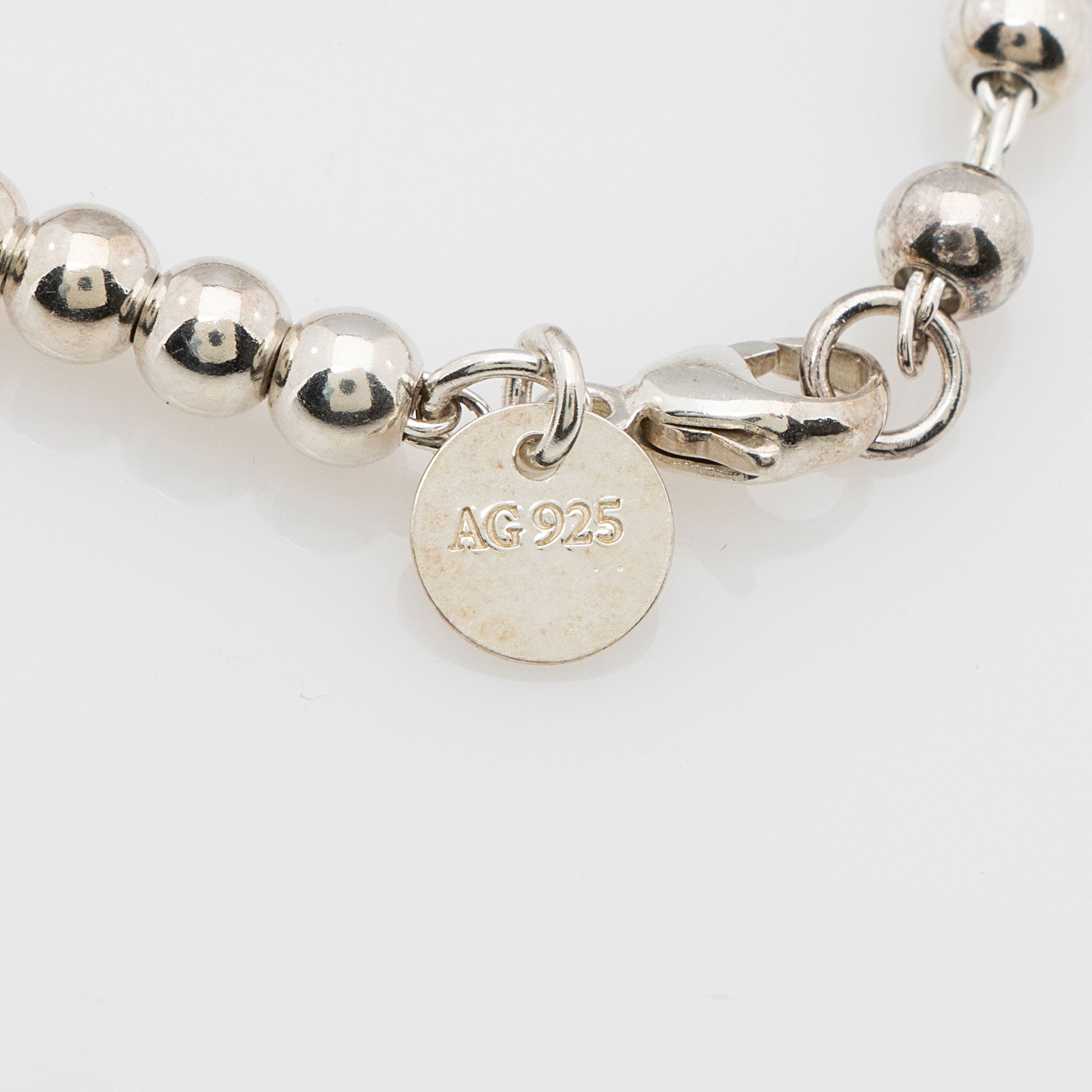 Tiffany & Co. Sterling Silver Enamel Return to Tiffany Heart Bead Bracelet (SHF-ulooWo)