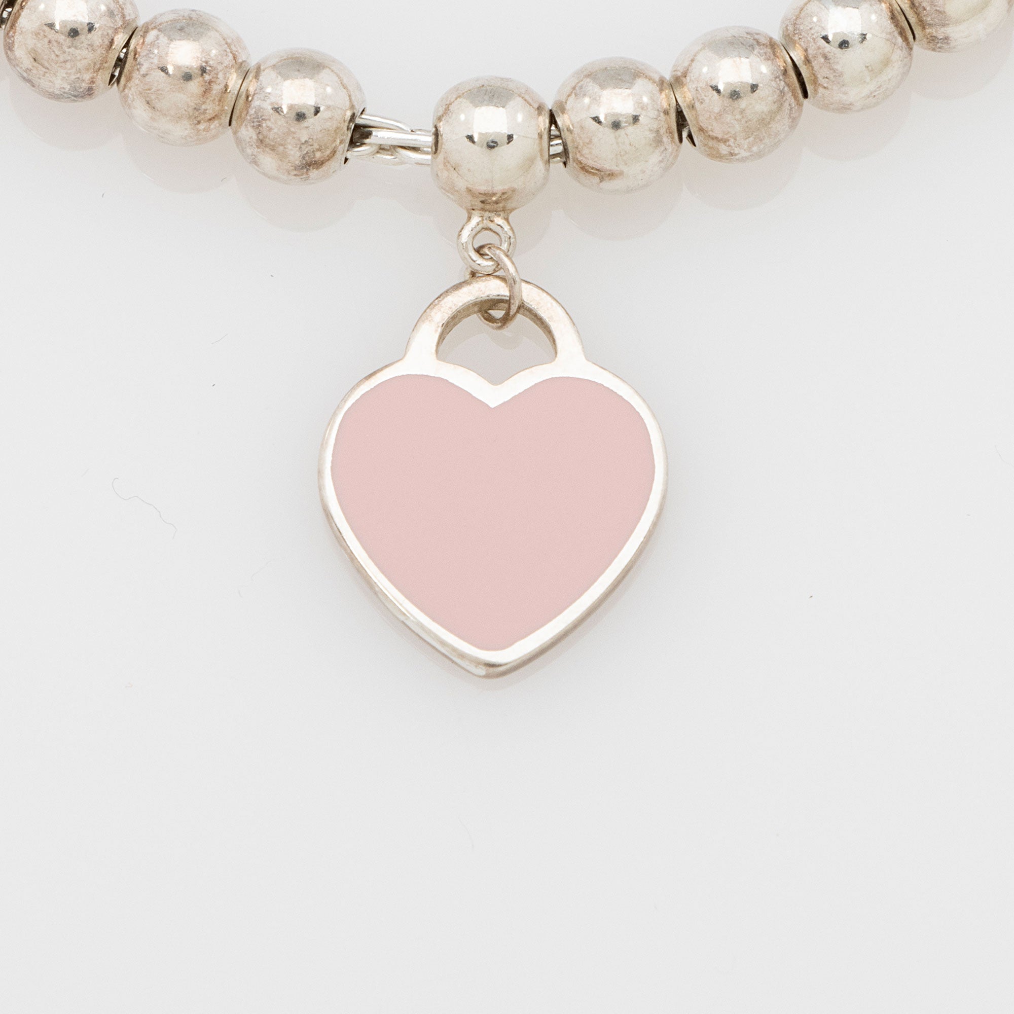 Tiffany & Co. Sterling Silver Enamel Return to Tiffany Heart Bead Bracelet (SHF-ulooWo)