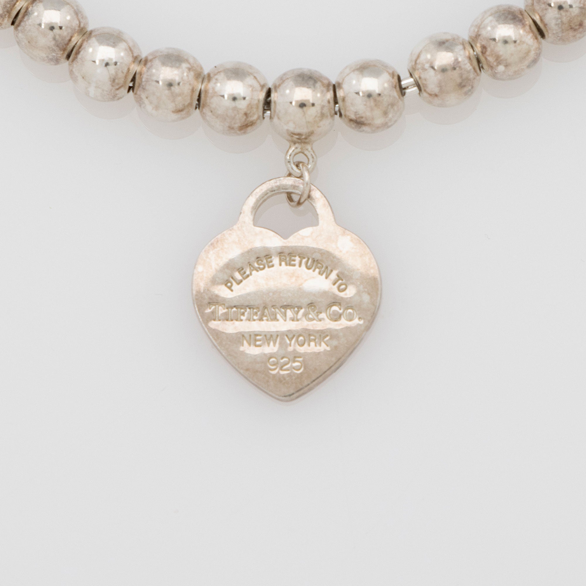 Tiffany & Co. Sterling Silver Enamel Return to Tiffany Heart Bead Bracelet (SHF-ulooWo)