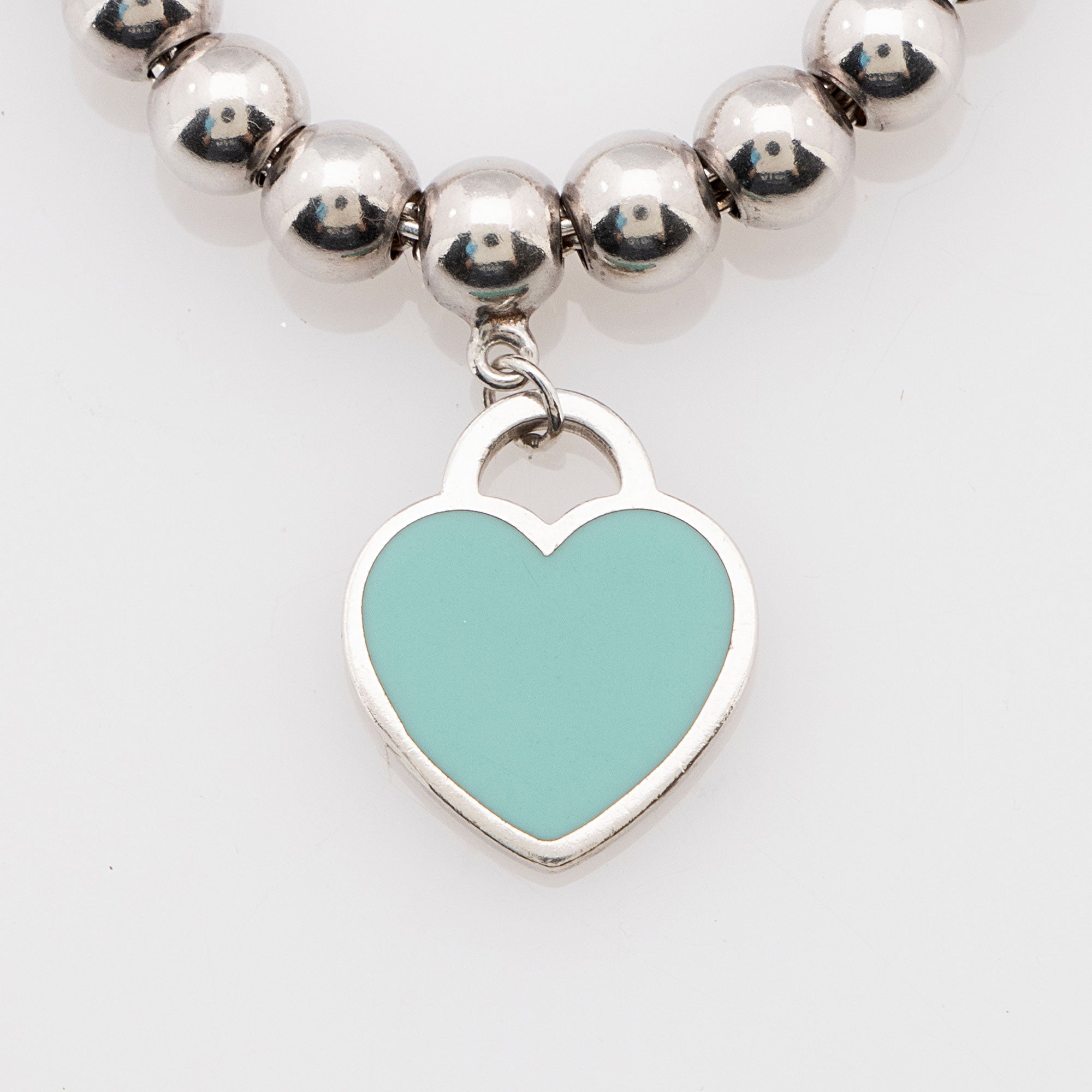 Tiffany & Co. Sterling Silver Enamel Return to Tiffany Heart Bead Bracelet (SHF-lNCnFs)