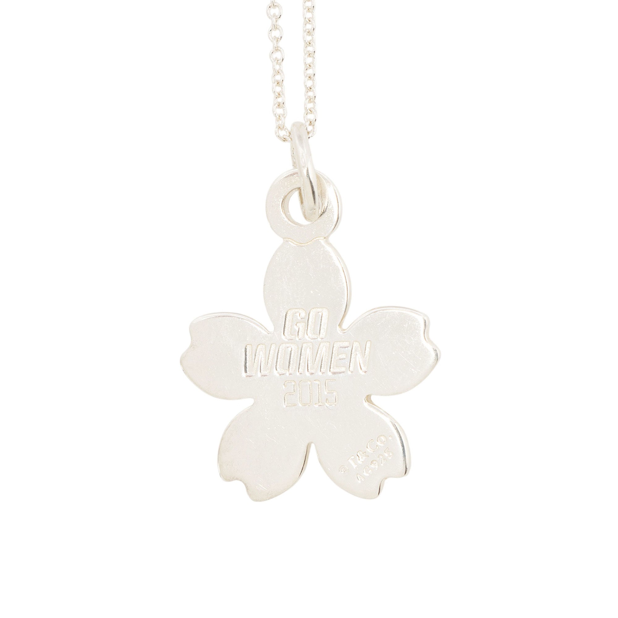 Tiffany & Co. Sterling Silver Go Women 2015 Sakura Cherry Blossom Necklace