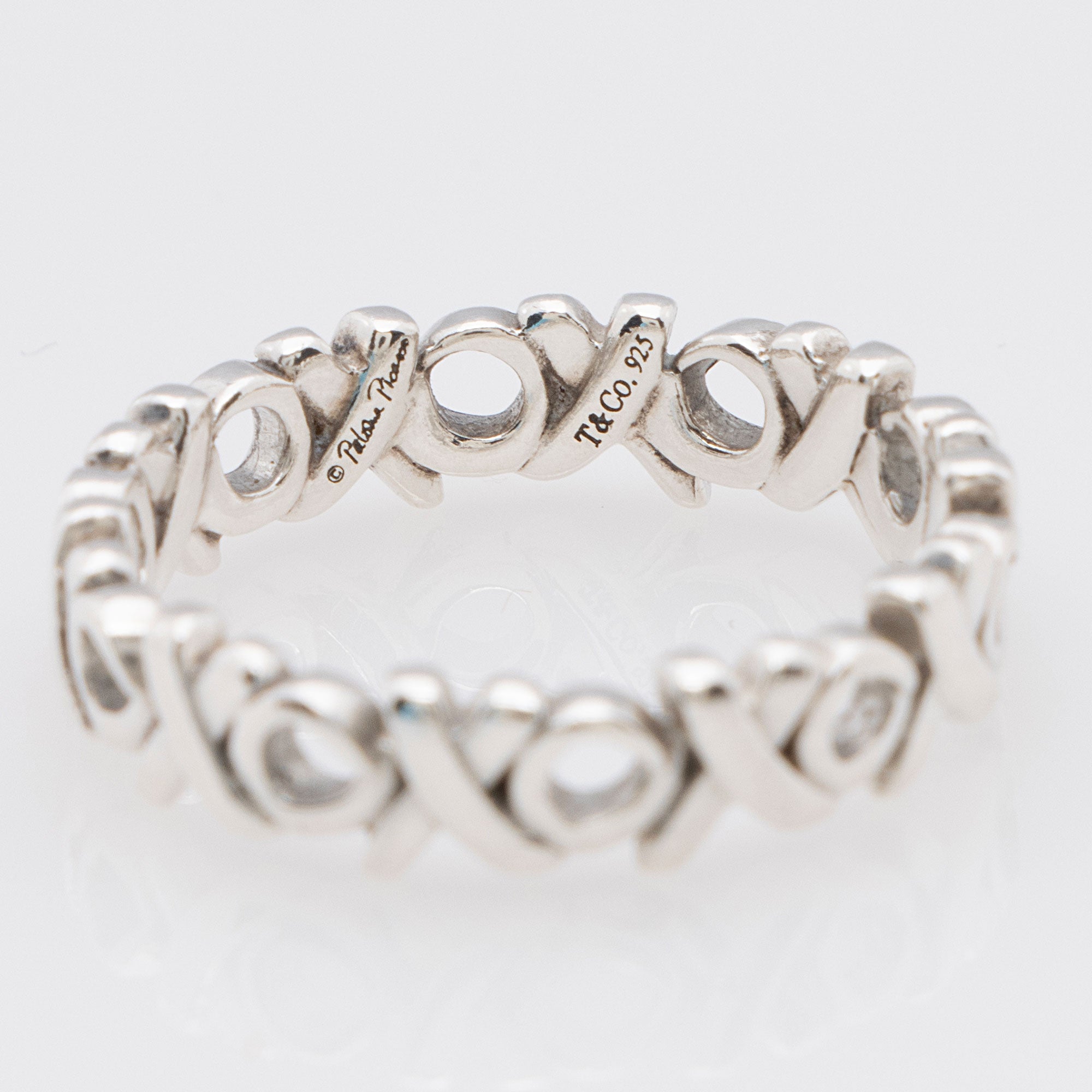 Tiffany & Co. Sterling Silver Graffiti XO Ring - Size 5 1/2 (SHF-68eEWa)