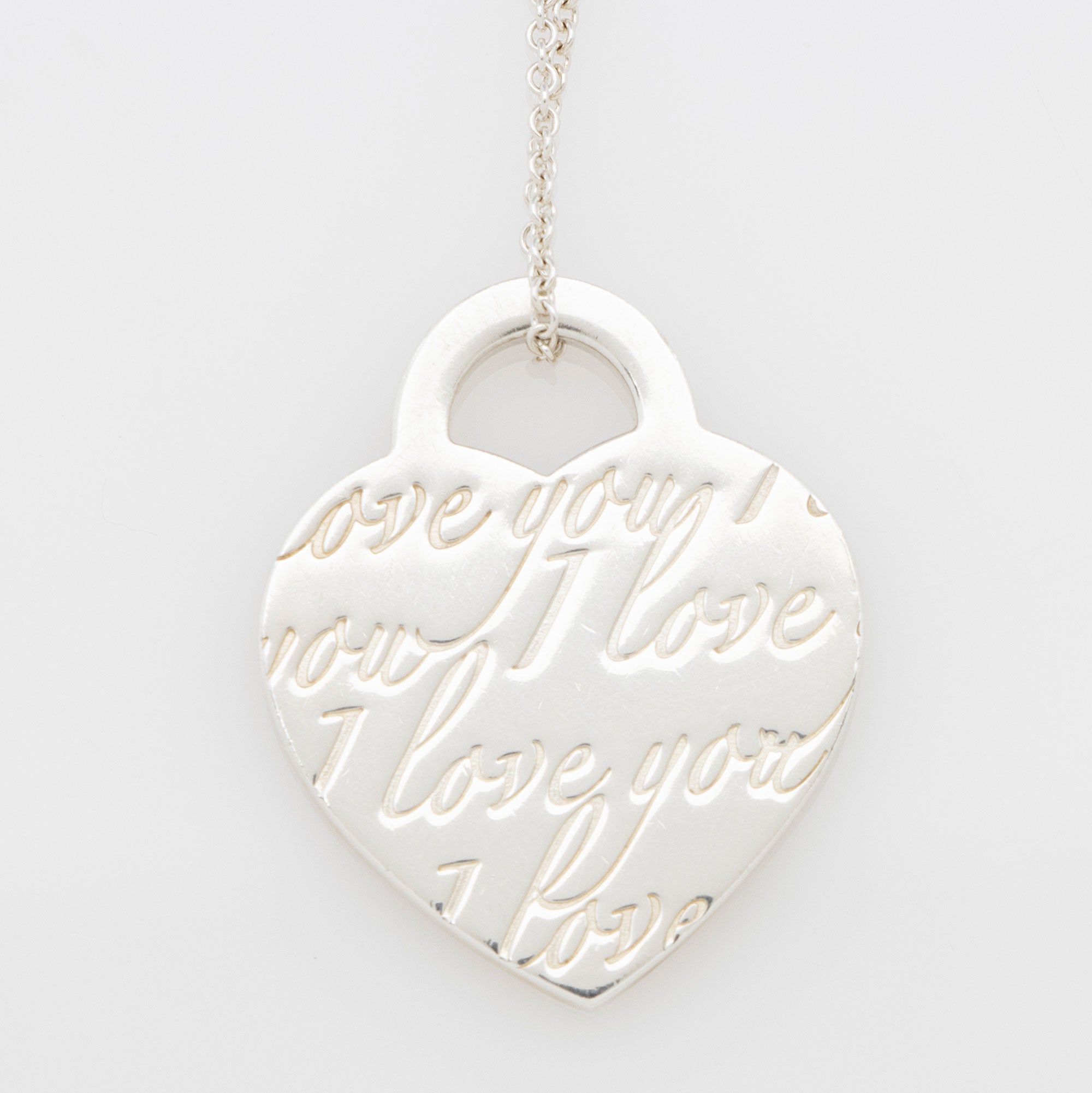 Tiffany & Co. Sterling Silver Heart I Love You Necklace (SHF-MoLFJH)