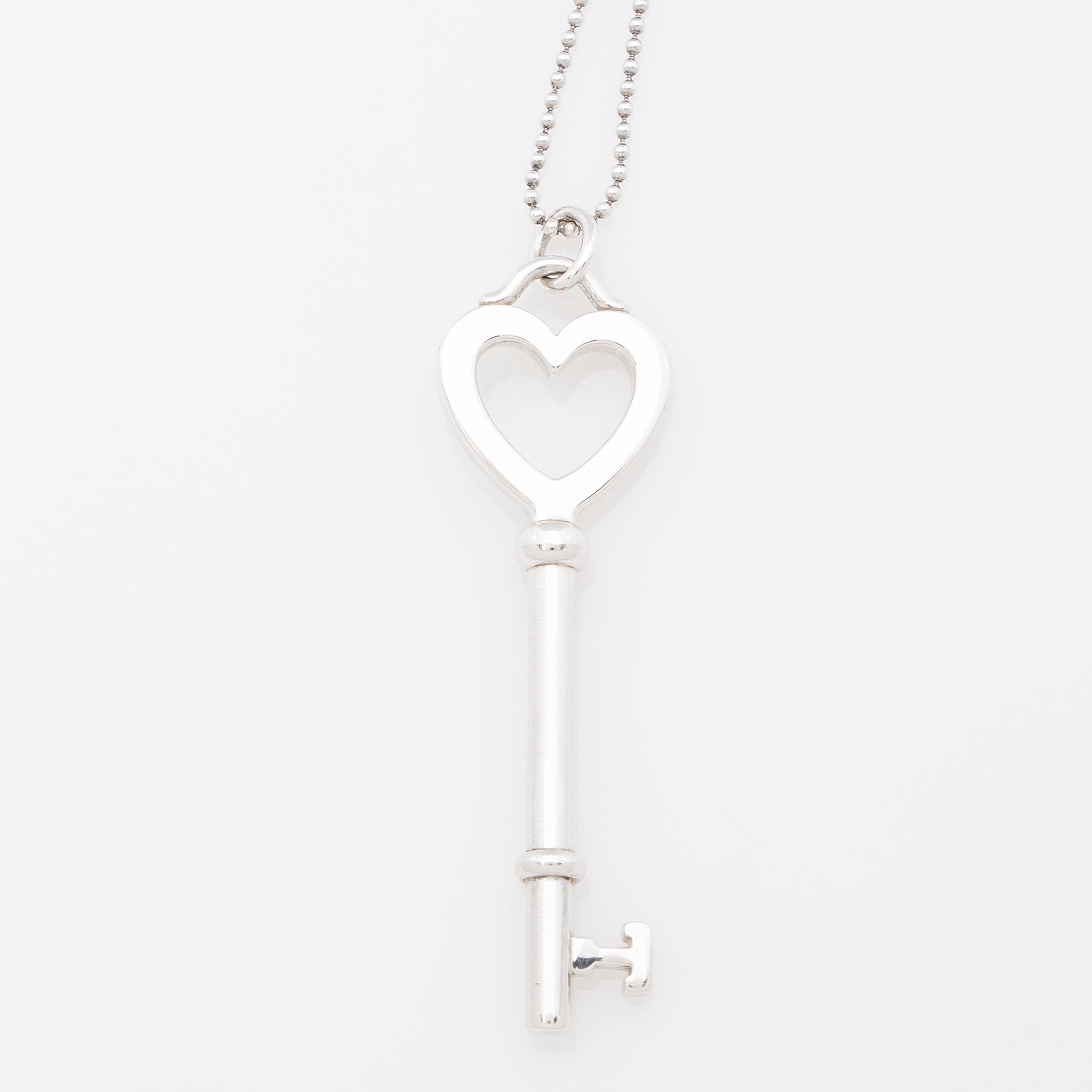 Tiffany & Co. Sterling Silver Heart Key Necklace