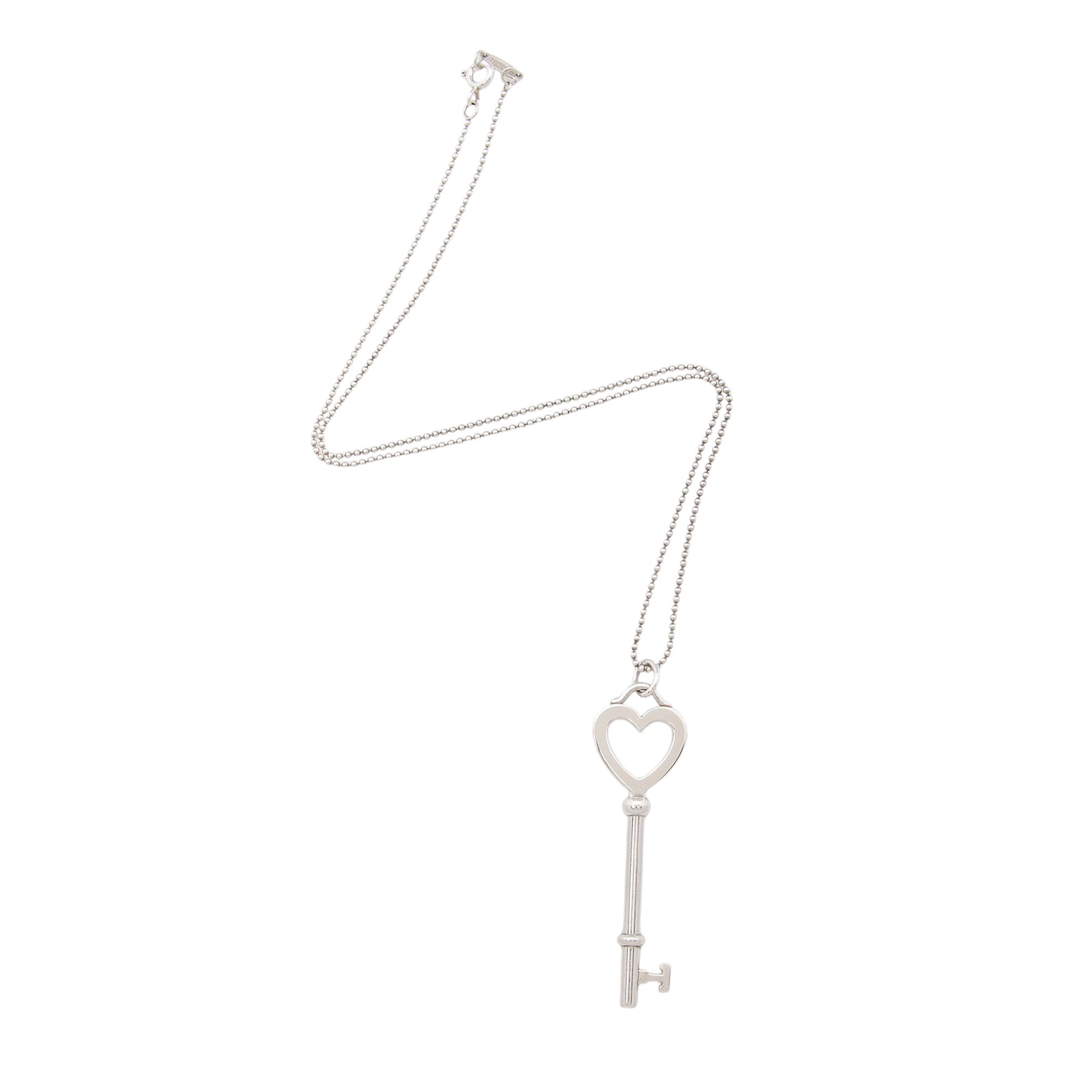 Tiffany & Co. Sterling Silver Heart Key Necklace
