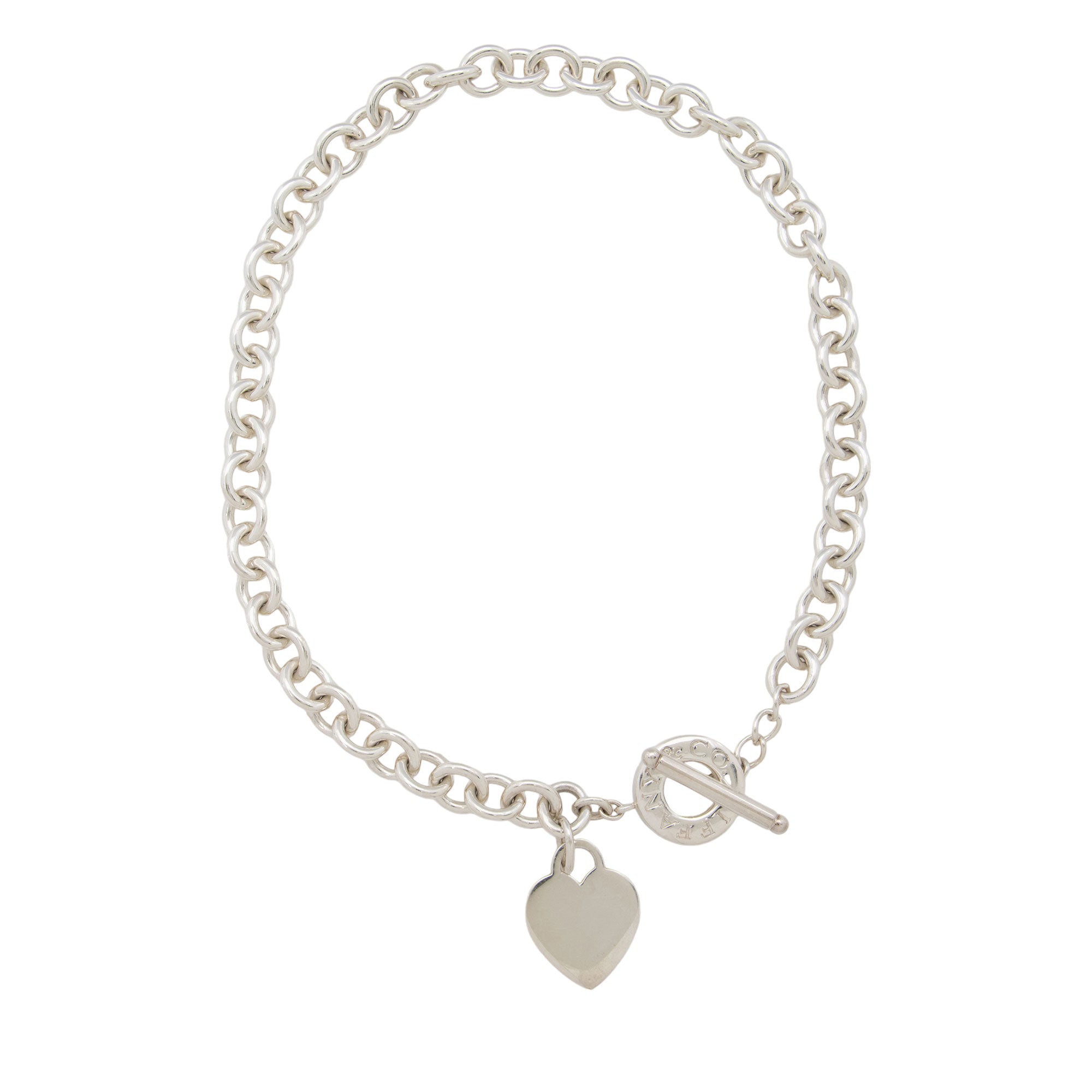 Tiffany & Co. Sterling Silver Heart Tag Toggle Necklace (SHF-53pkzm)