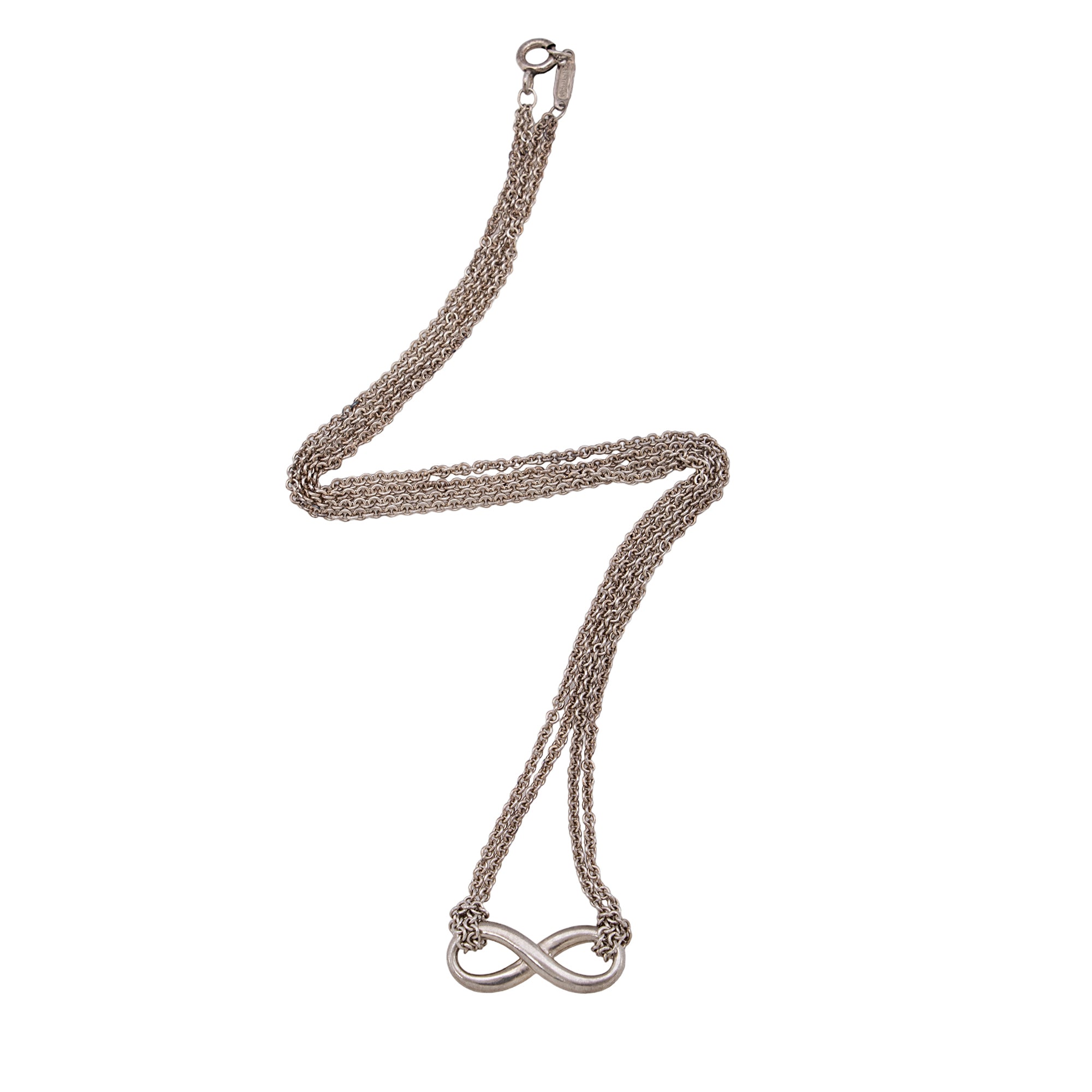 Tiffany & Co. Sterling Silver Infinity Double Chain Necklace (SHF-WxyD1X)