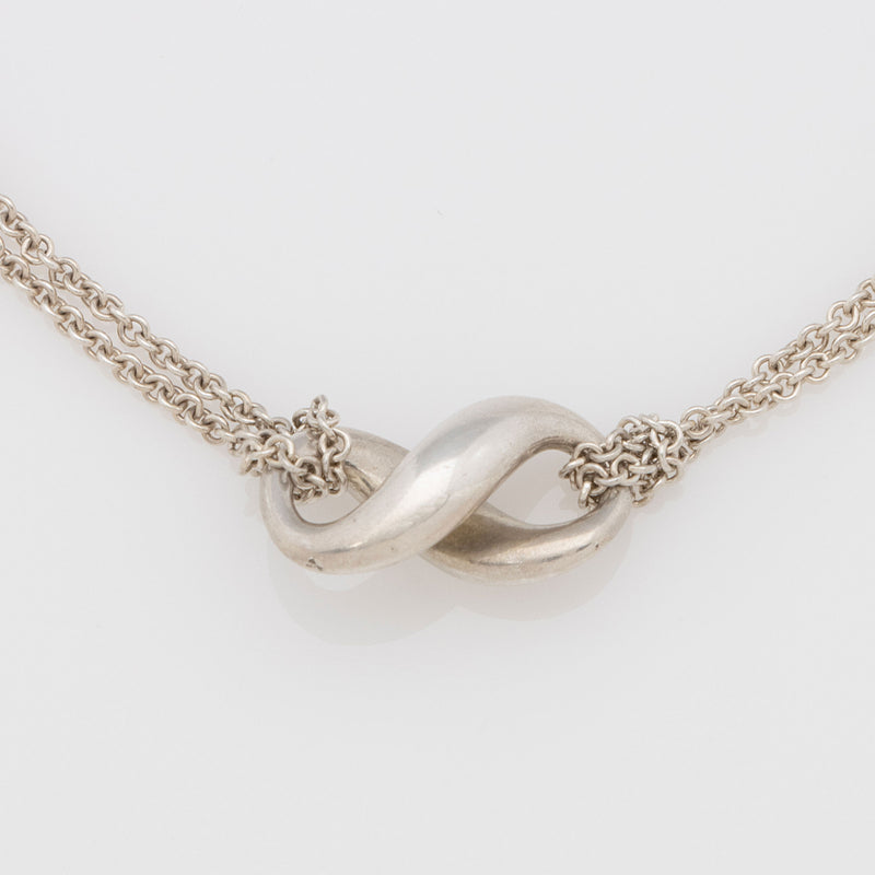 Tiffany & Co. Sterling Silver Infinity Double Chain Necklace (SHF-9523n5)