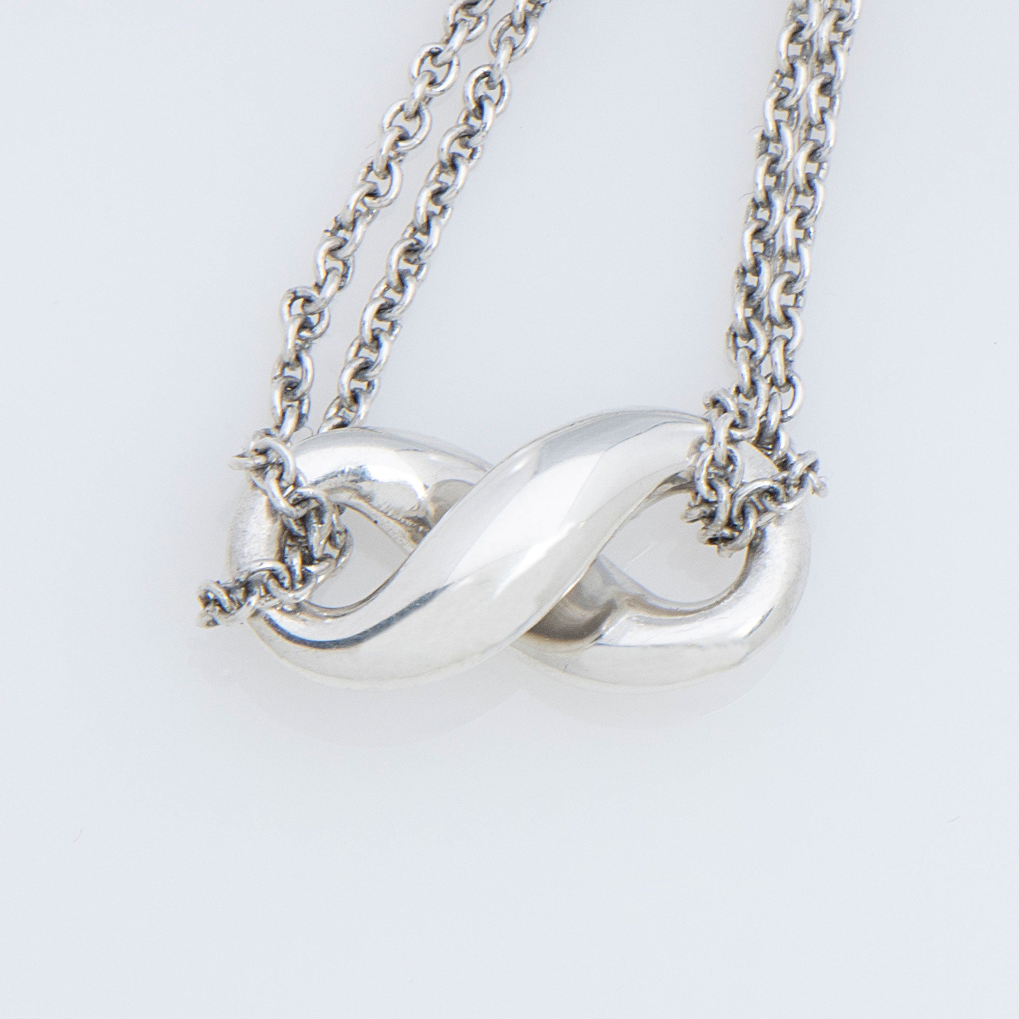 Tiffany & Co. Sterling Silver Infinity Double Chain Necklace