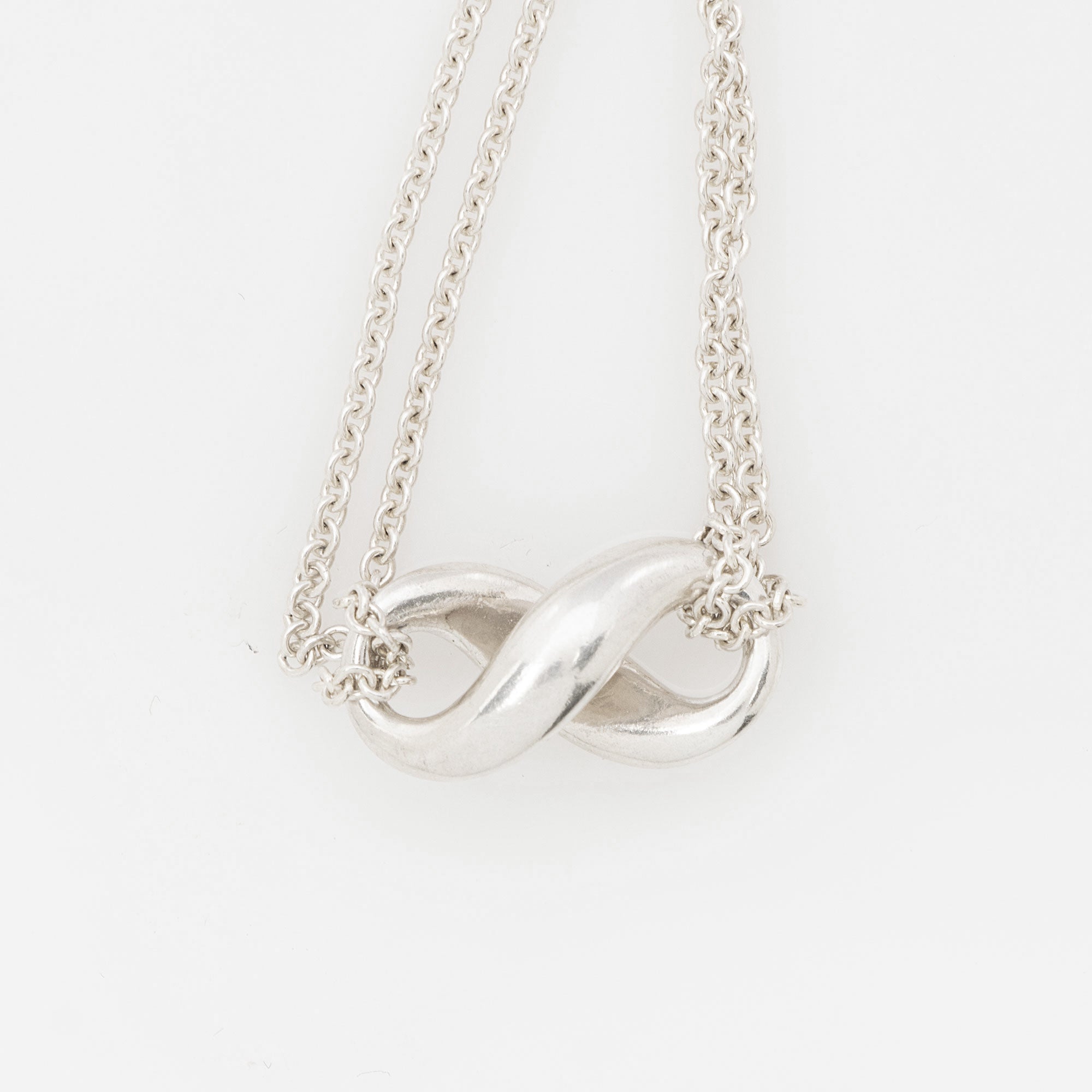 Tiffany & Co. Sterling Silver Infinity Double Chain Necklace
