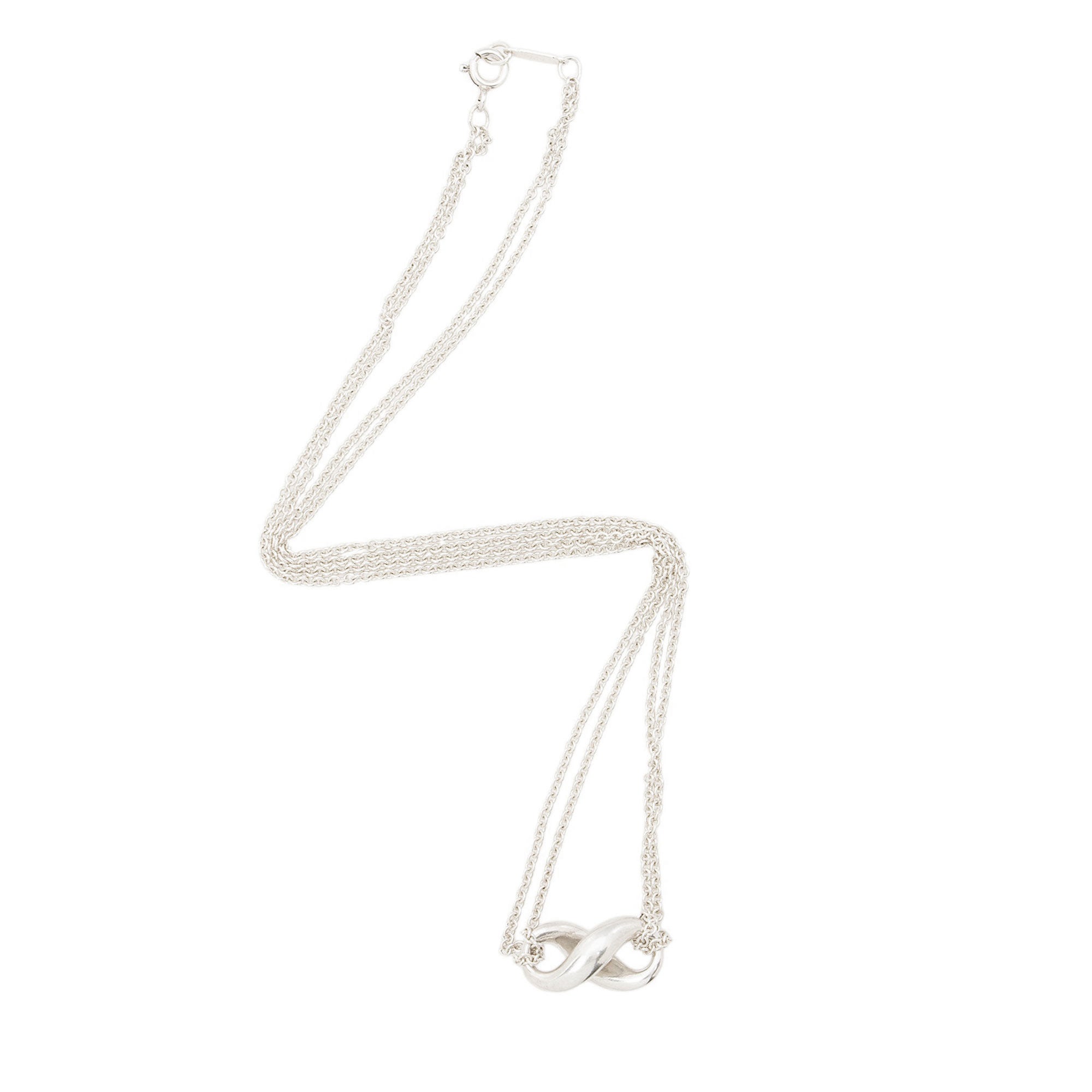 Tiffany & Co. Sterling Silver Infinity Double Chain Necklace