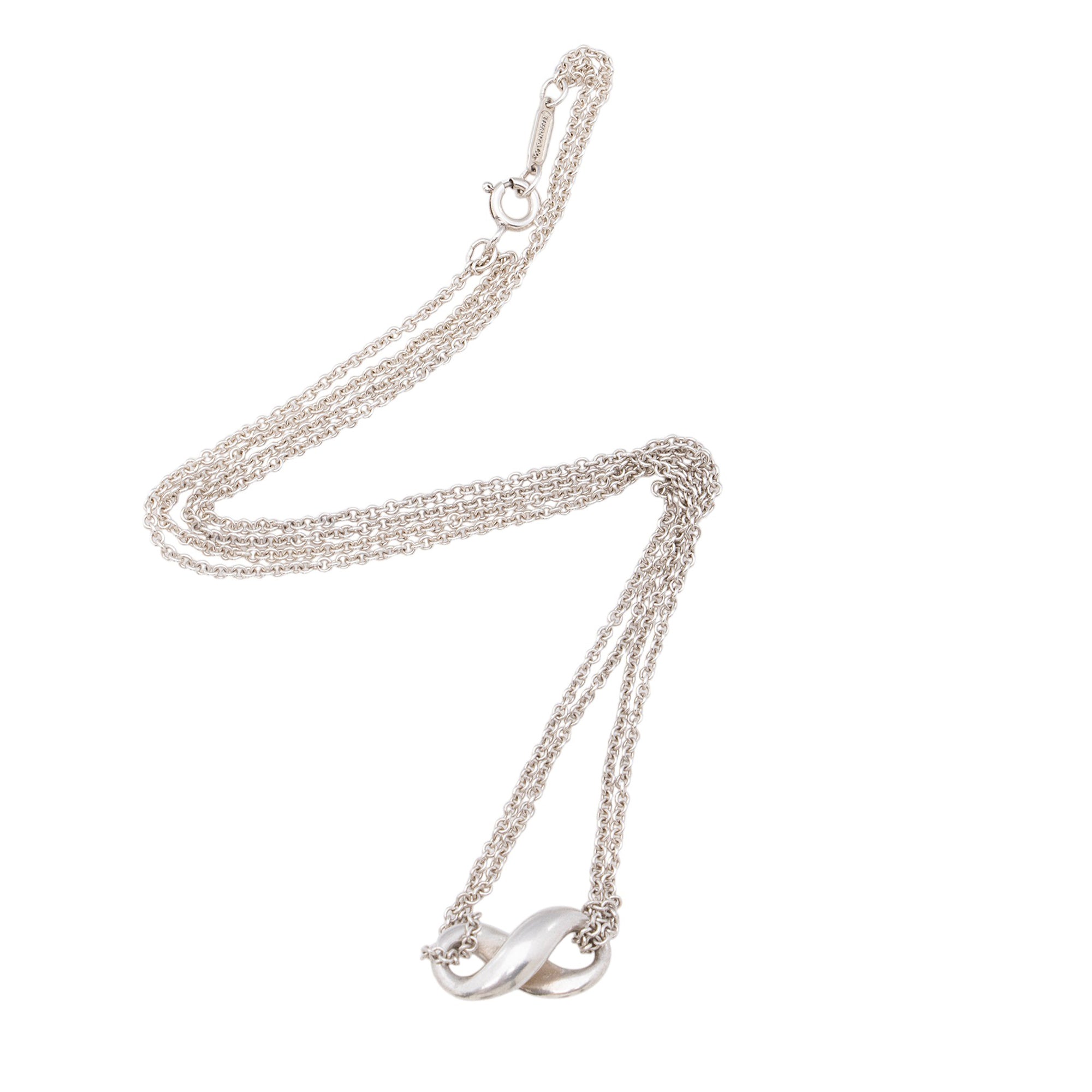 Tiffany & Co. Sterling Silver Infinity Double Chain Necklace