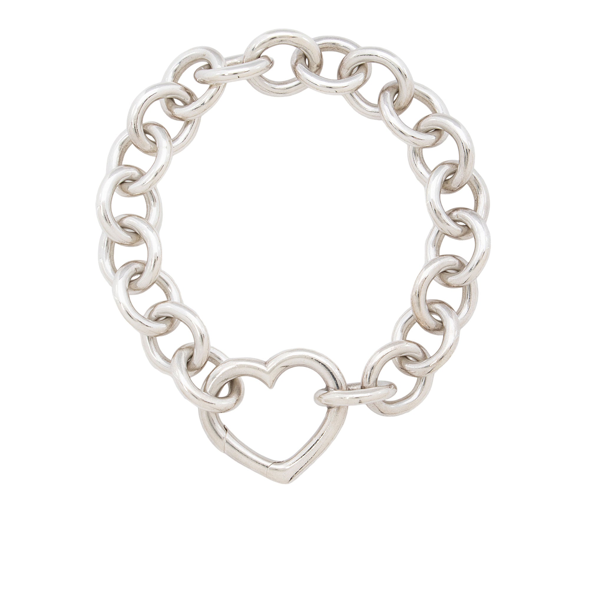 Tiffany & Co. Sterling Silver Open Heart Clasp Bracelet (SHF-K0t3m6)