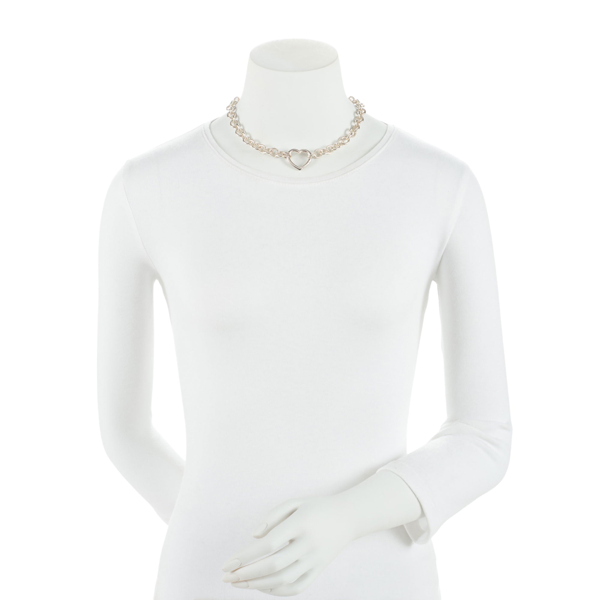 Tiffany & Co. Sterling Silver Open Heart Clasp Necklace - FINAL SALE (SHF-2WrqF7)