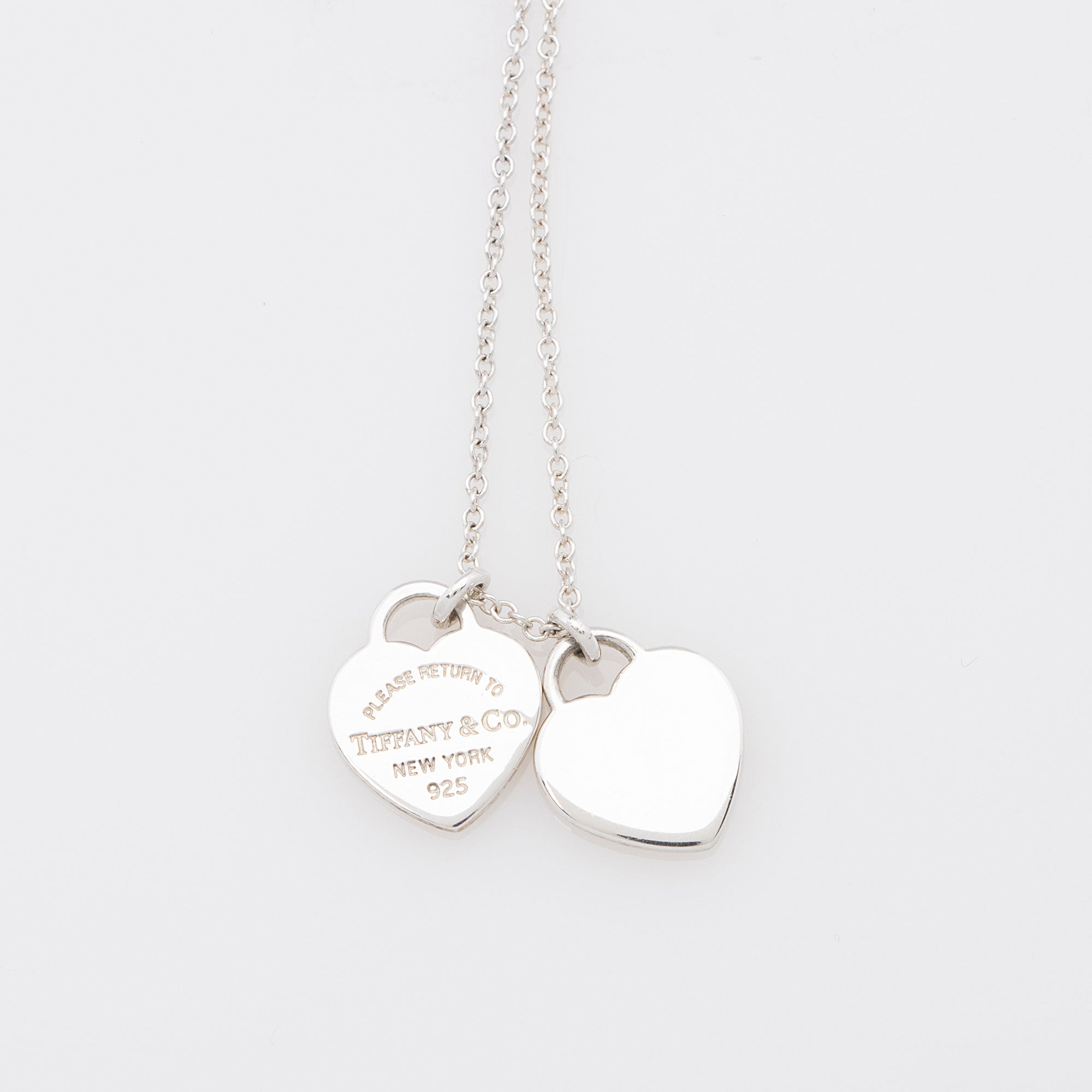 Tiffany & Co. Sterling Silver Return to Tiffany Double Heart Mini Necklace (SHF-w5Y4C7)