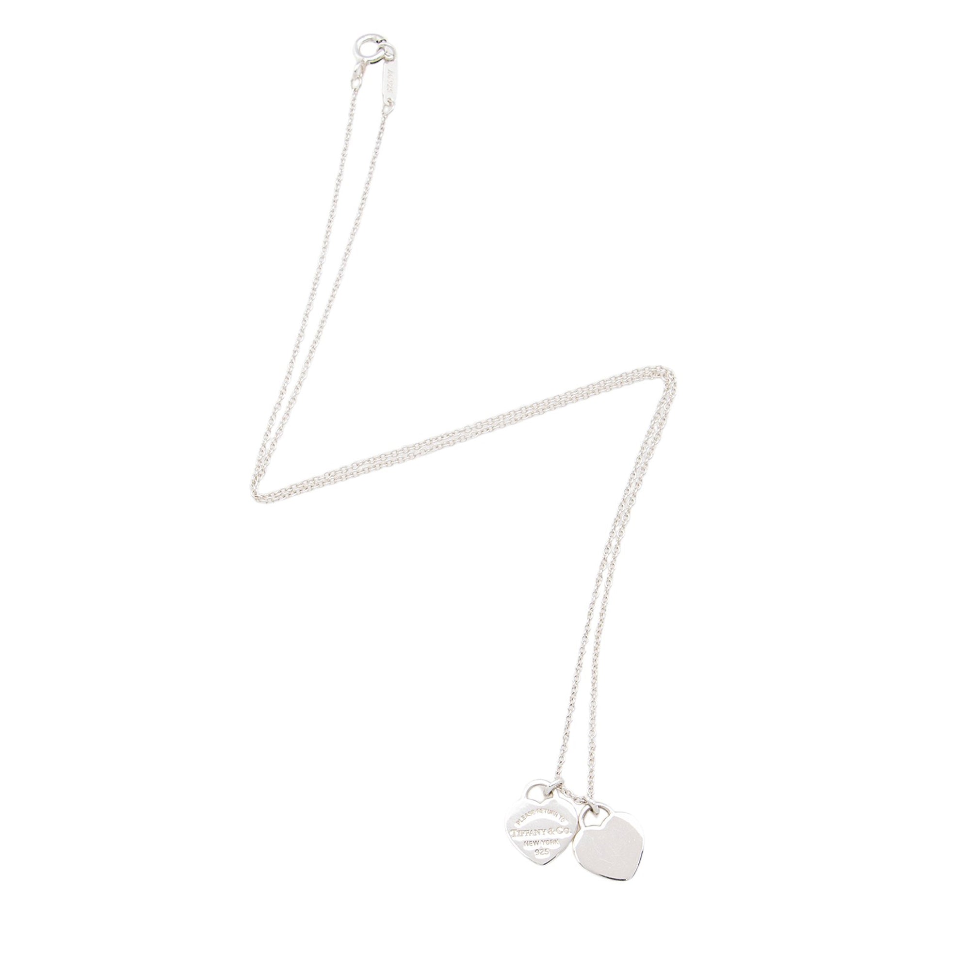 Tiffany & Co. Sterling Silver Return to Tiffany Double Heart Mini Necklace (SHF-w5Y4C7)