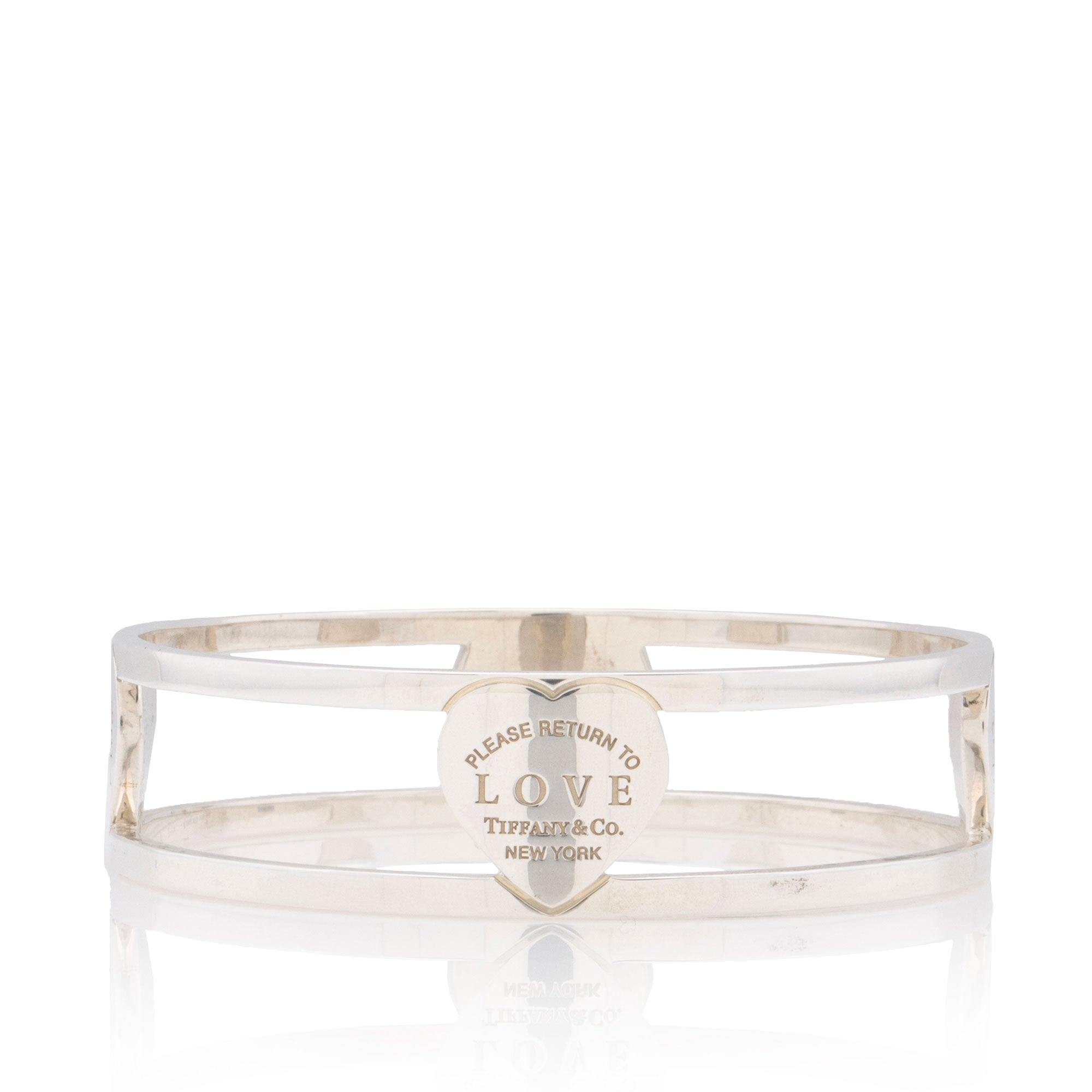 Tiffany & Co. Sterling Silver Return to Tiffany Love Heart Bangle Bracelet (SHF-eQfN4c)