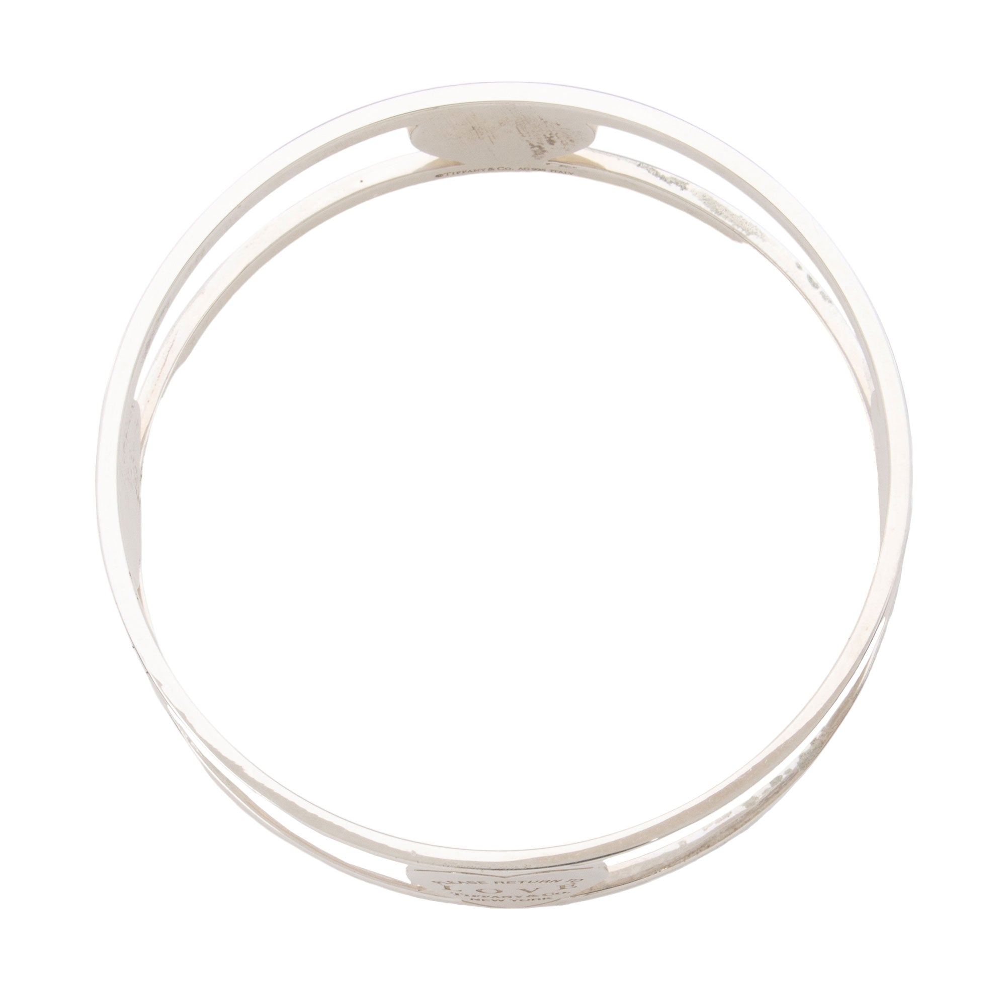 Tiffany & Co. Sterling Silver Return to Tiffany Love Heart Bangle Bracelet (SHF-eQfN4c)