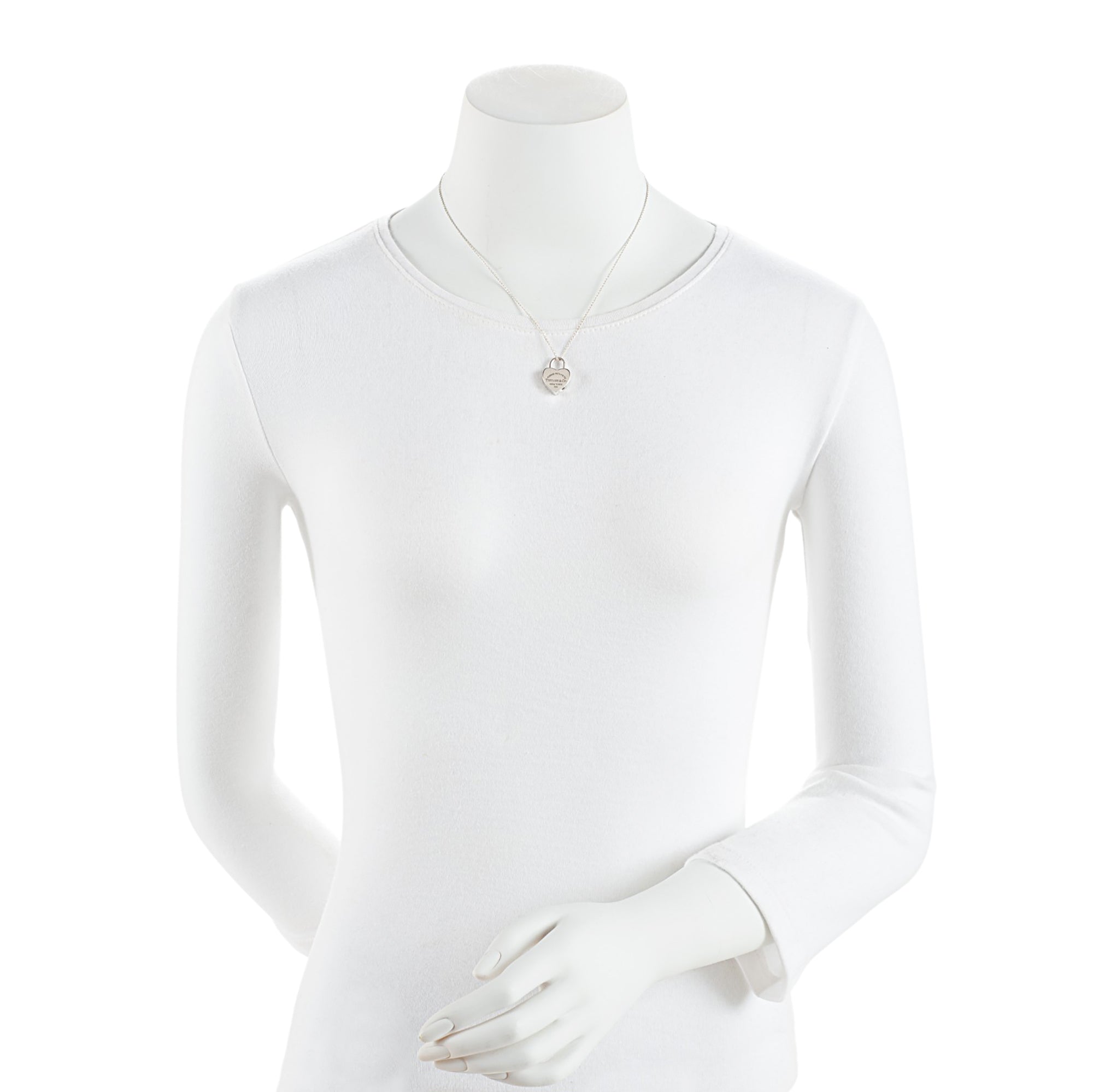 Tiffany & Co. Sterling Silver Return to Tiffany Mini Heart Lock Necklace (SHF-gdxutO)