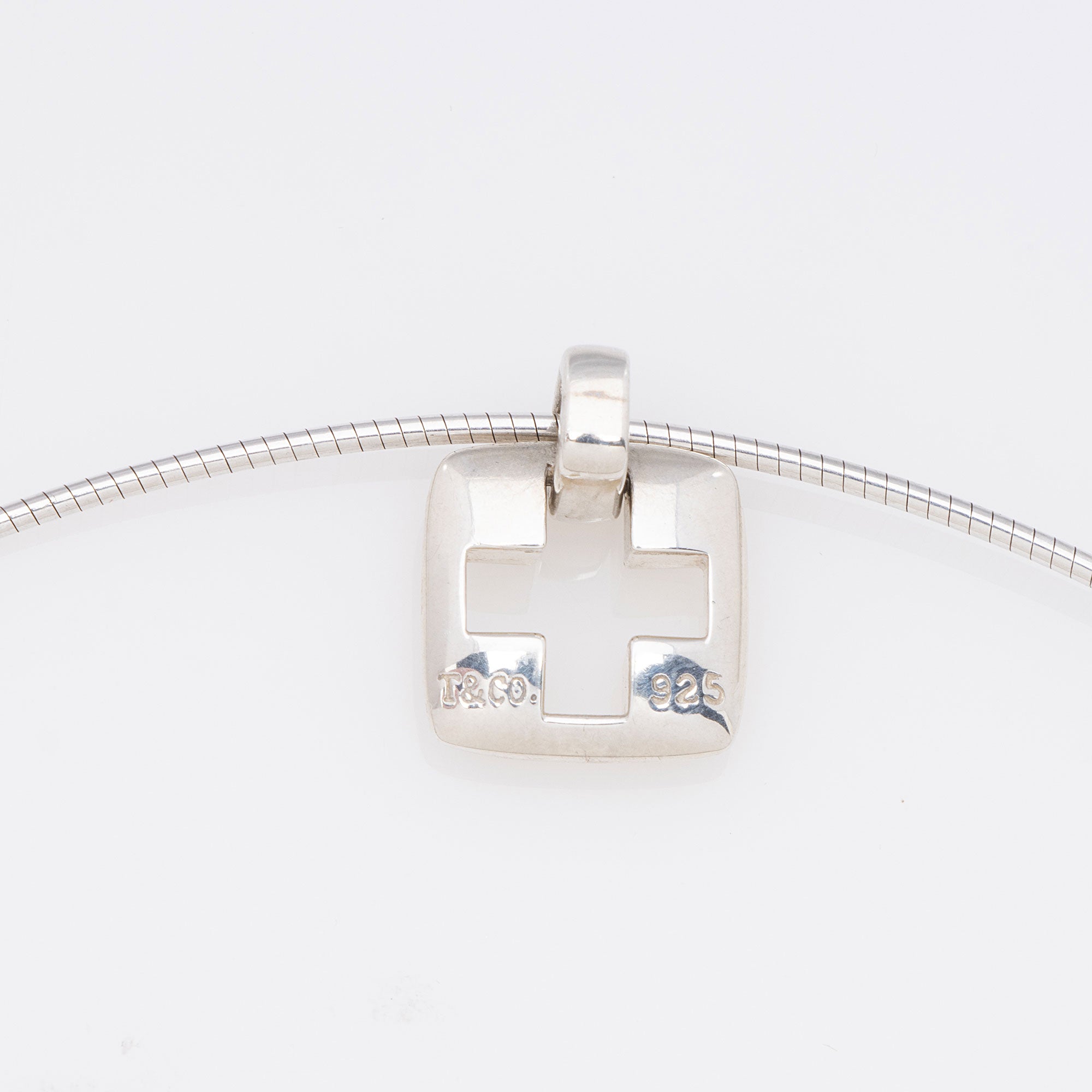 Tiffany & Co. Sterling Silver Roman Cross Cutout Necklace