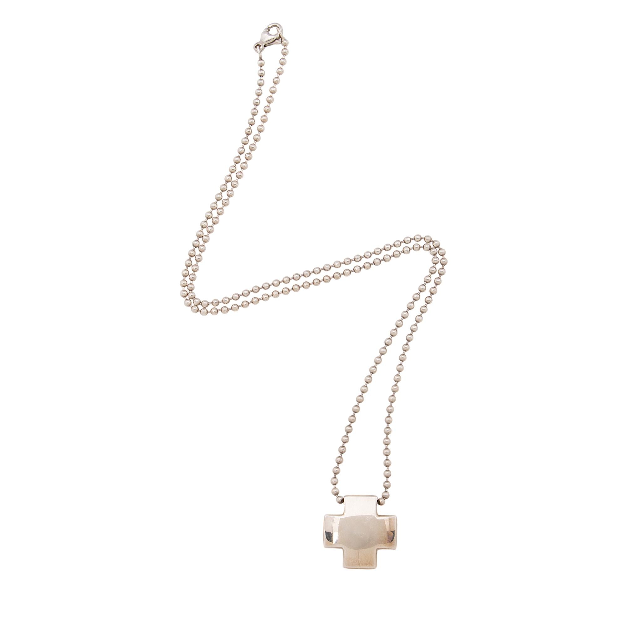 Tiffany & Co. Sterling Silver Roman Cross Pendant Necklace (SHF-HVKgVN)