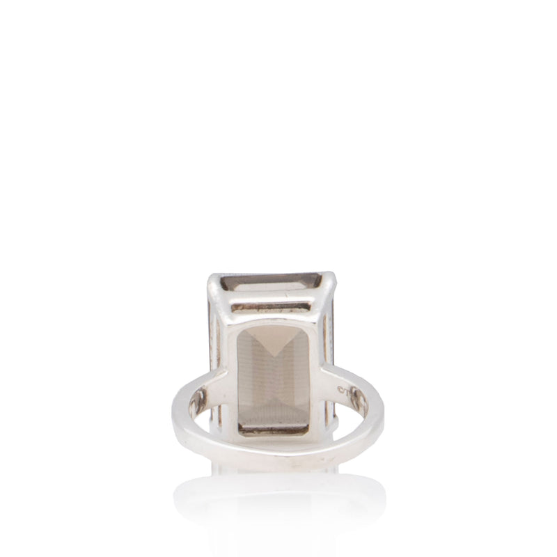 Tiffany & Co. Sterling Silver Smoky Quartz Sparklers Cocktail Ring - Size 6 (SHF-Uz3tky)