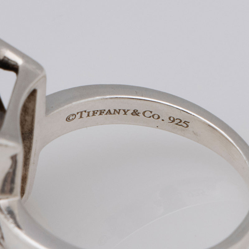 Tiffany & Co. Sterling Silver Smoky Quartz Sparklers Cocktail Ring - Size 6 (SHF-Uz3tky)