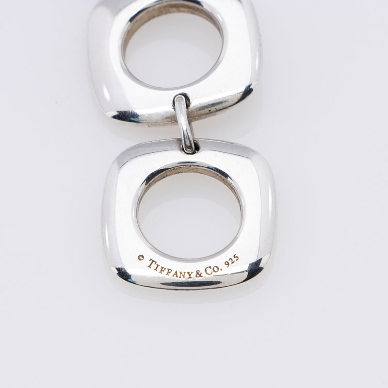 Tiffany & Co. Sterling Silver Square Cushion Triple Drop Necklace (SHF-e3rddU)