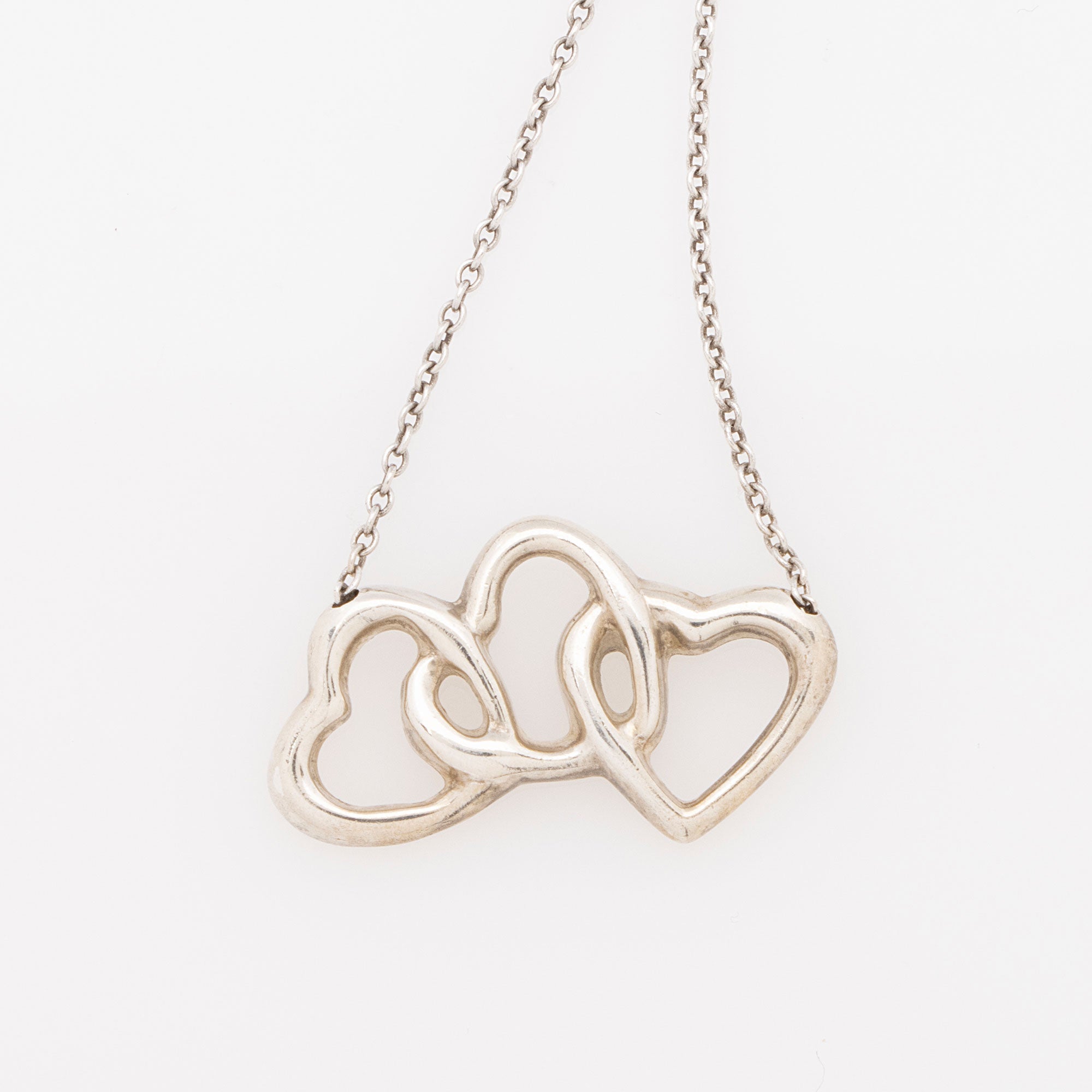 Tiffany & Co. Sterling Silver Triple Open Heart Necklace (SHF-SpWy93)