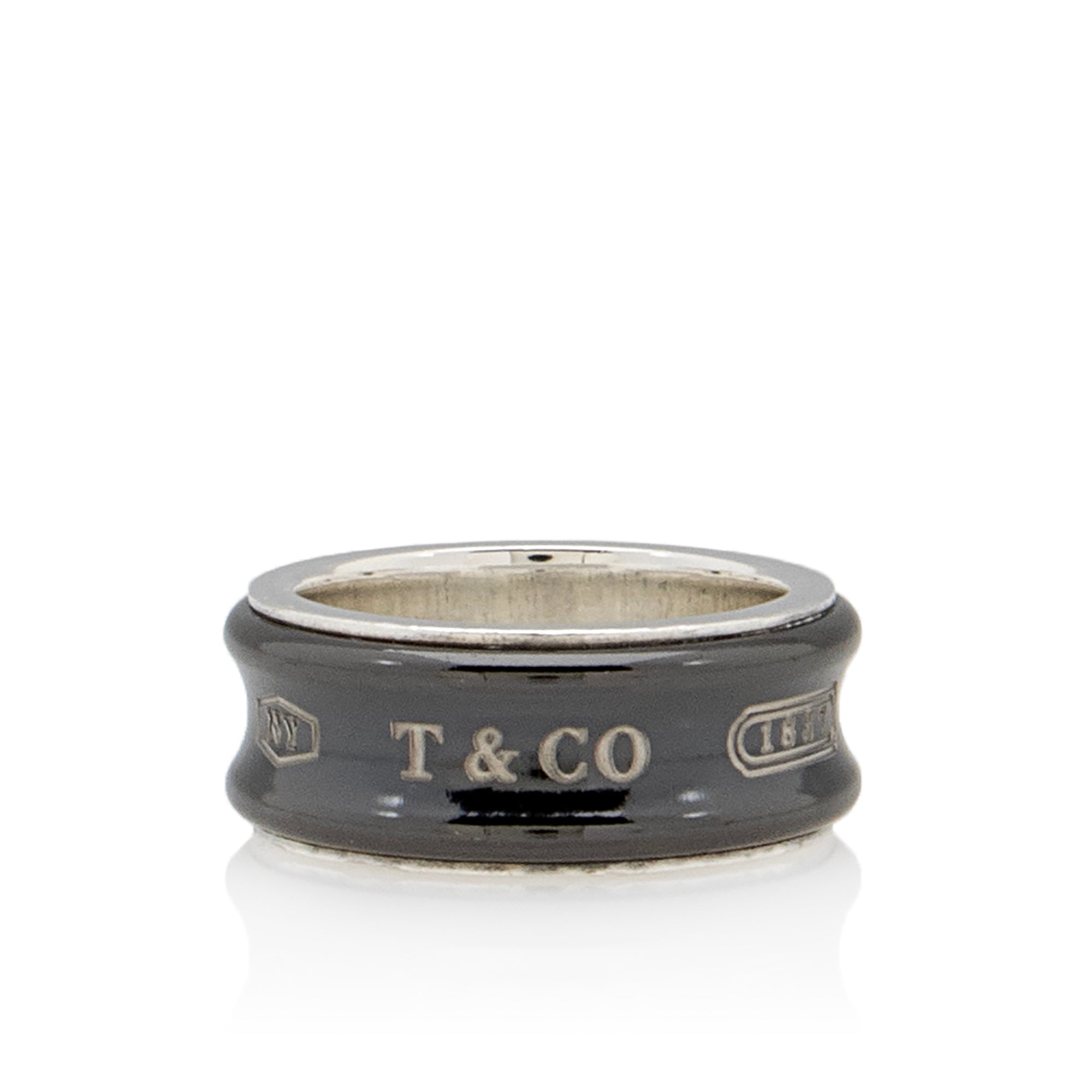 Tiffany & Co. Titanium Sterling Silver 1837 Ring - Size 5 1/2 (SHF-X6ivz5)