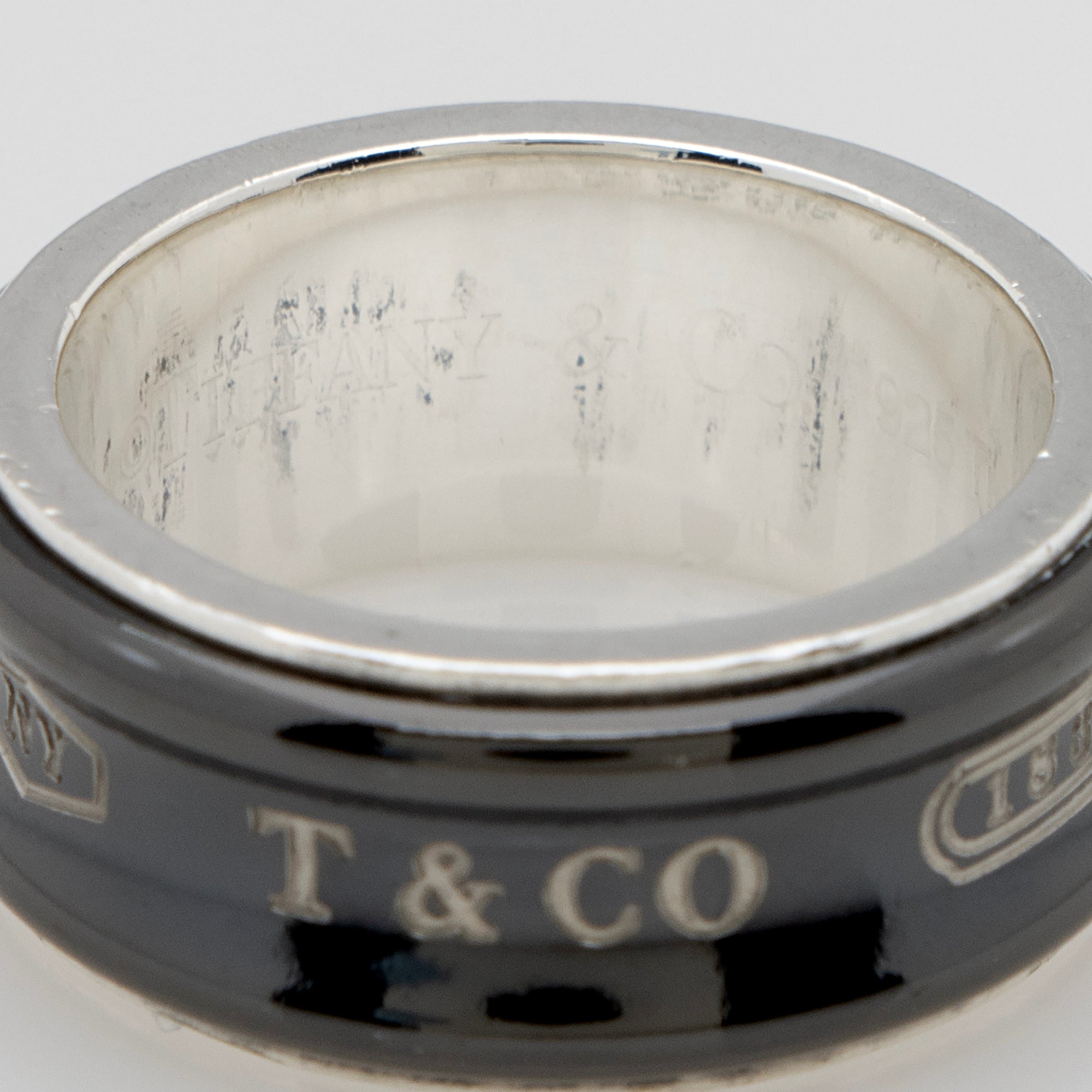 Tiffany & Co. Titanium Sterling Silver 1837 Ring - Size 5 1/2 (SHF-X6ivz5)