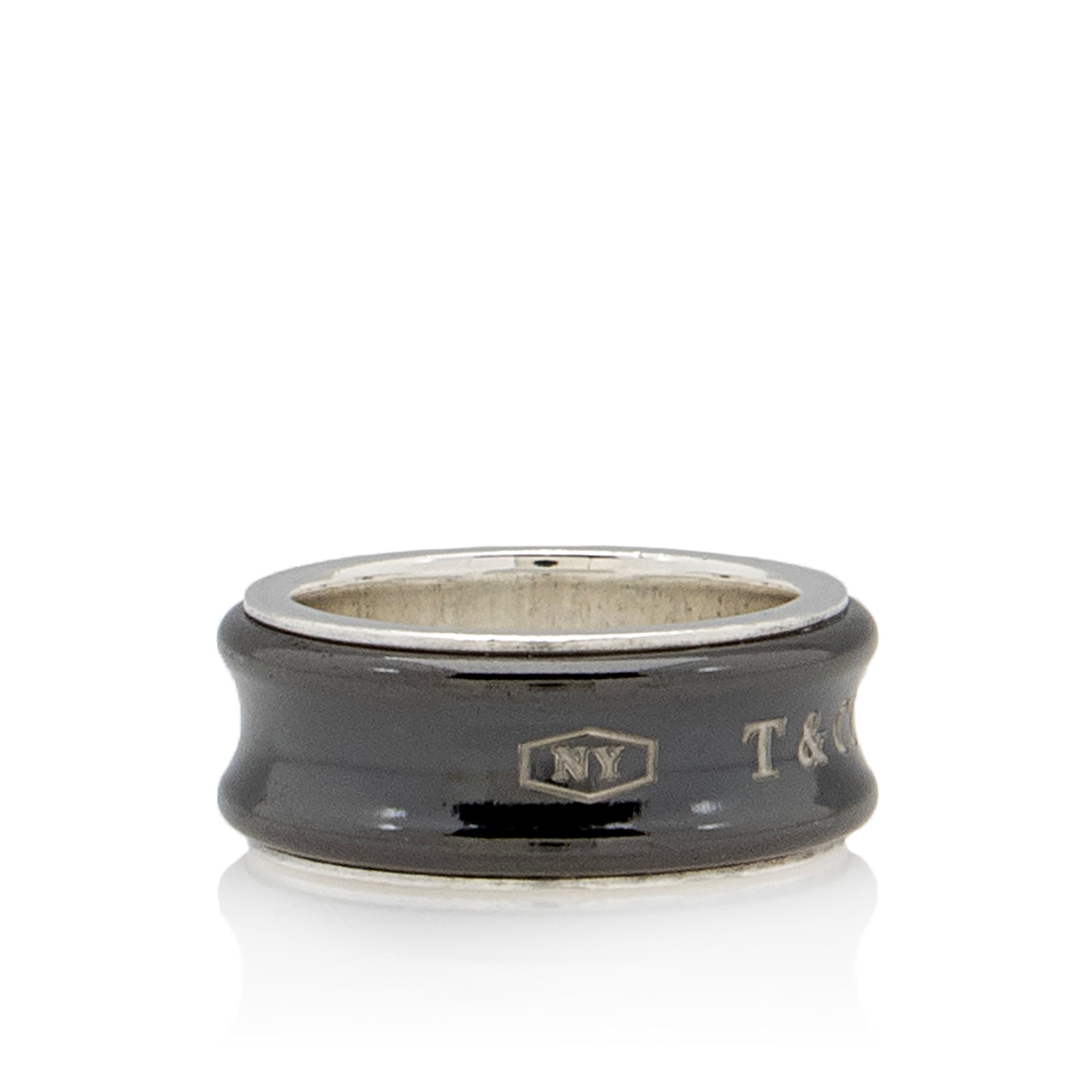 Tiffany & Co. Titanium Sterling Silver 1837 Ring - Size 5 1/2 (SHF-X6ivz5)