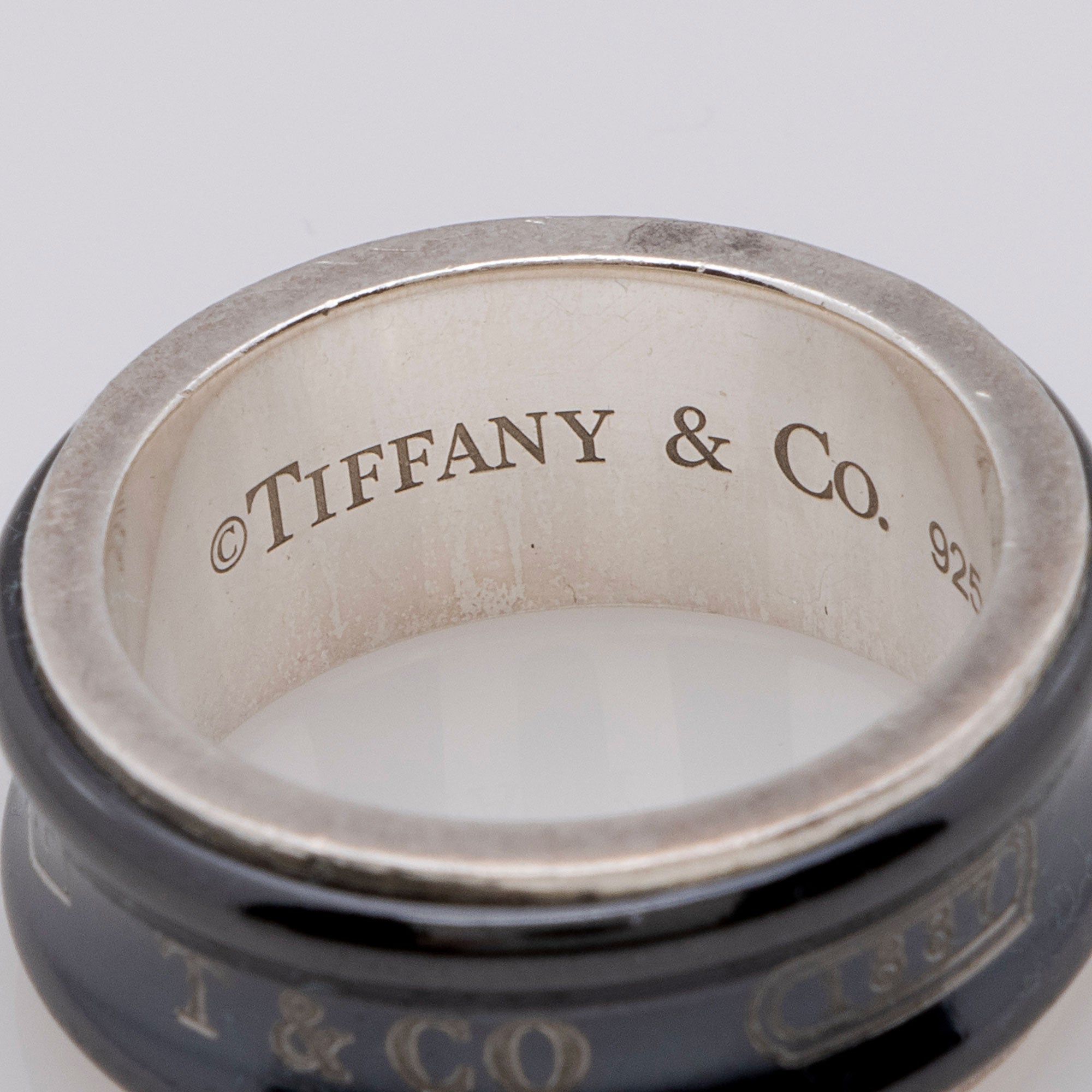 Tiffany & Co. Titanium Sterling Silver 1837 Ring - Size 5 1/2 (SHF-KVDYfj)