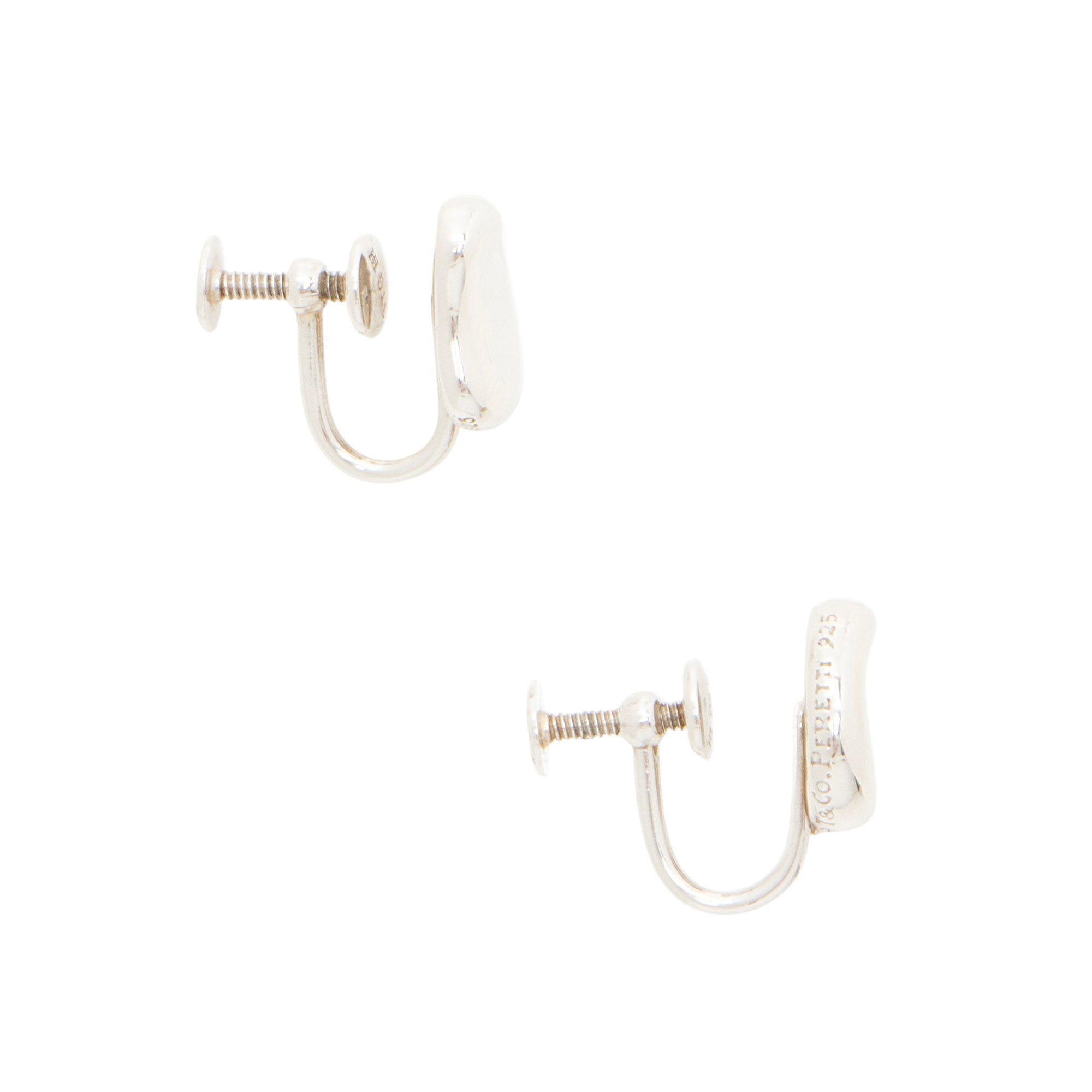 Tiffany & Co. Elsa Peretti Vintage Sterling Silver Bean Clip On Earrings