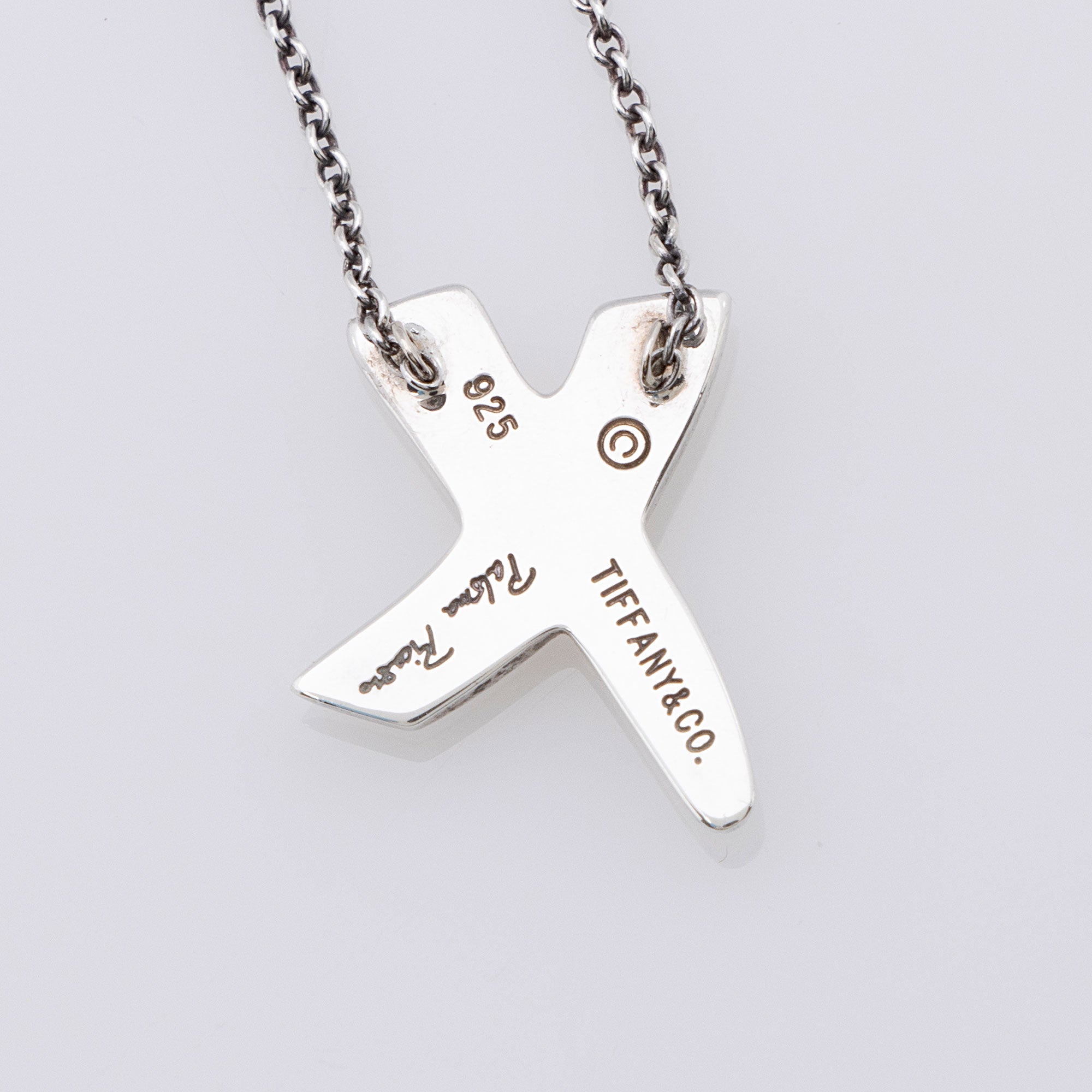 Tiffany & Co.Paloma Picasso Sterling Silver Graffiti X Necklace (SHF-emt9Oy)