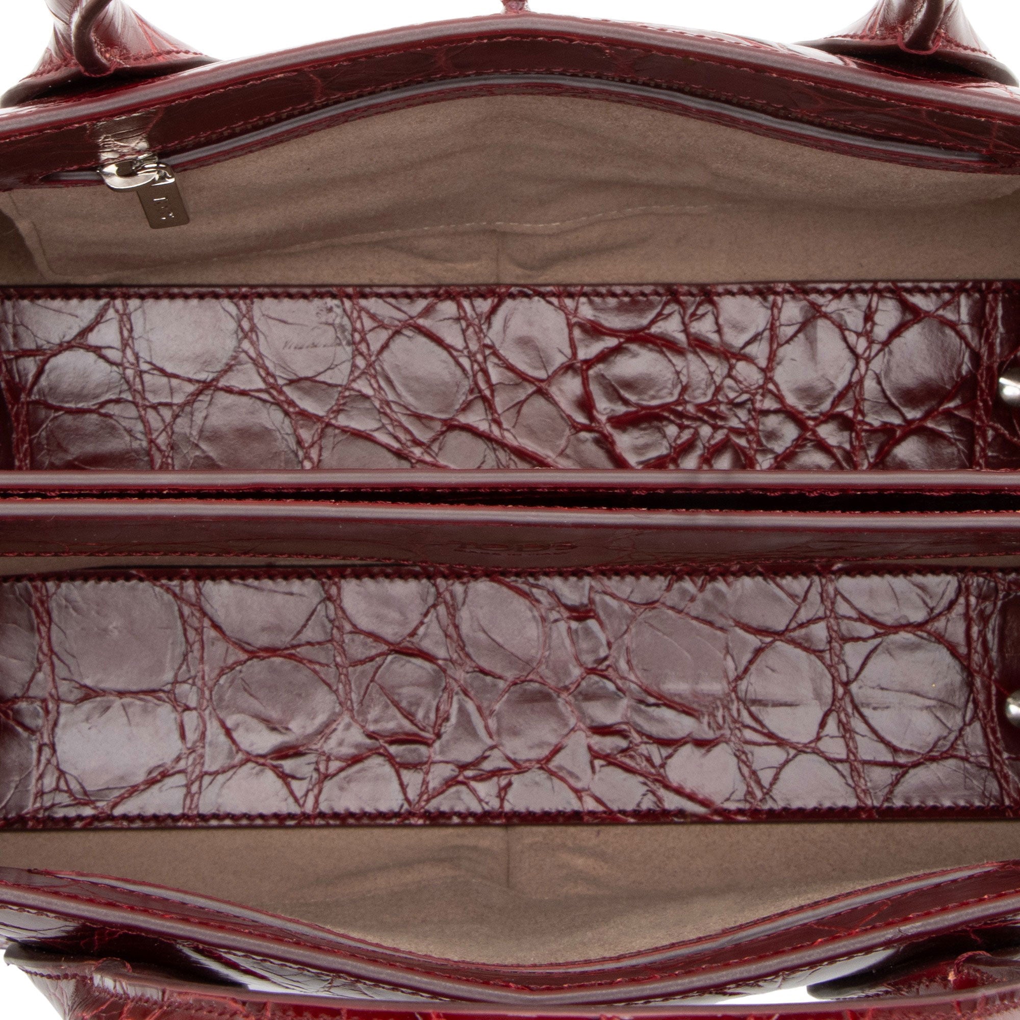 Tod's Croc Embossed Leather Holly Small Tote