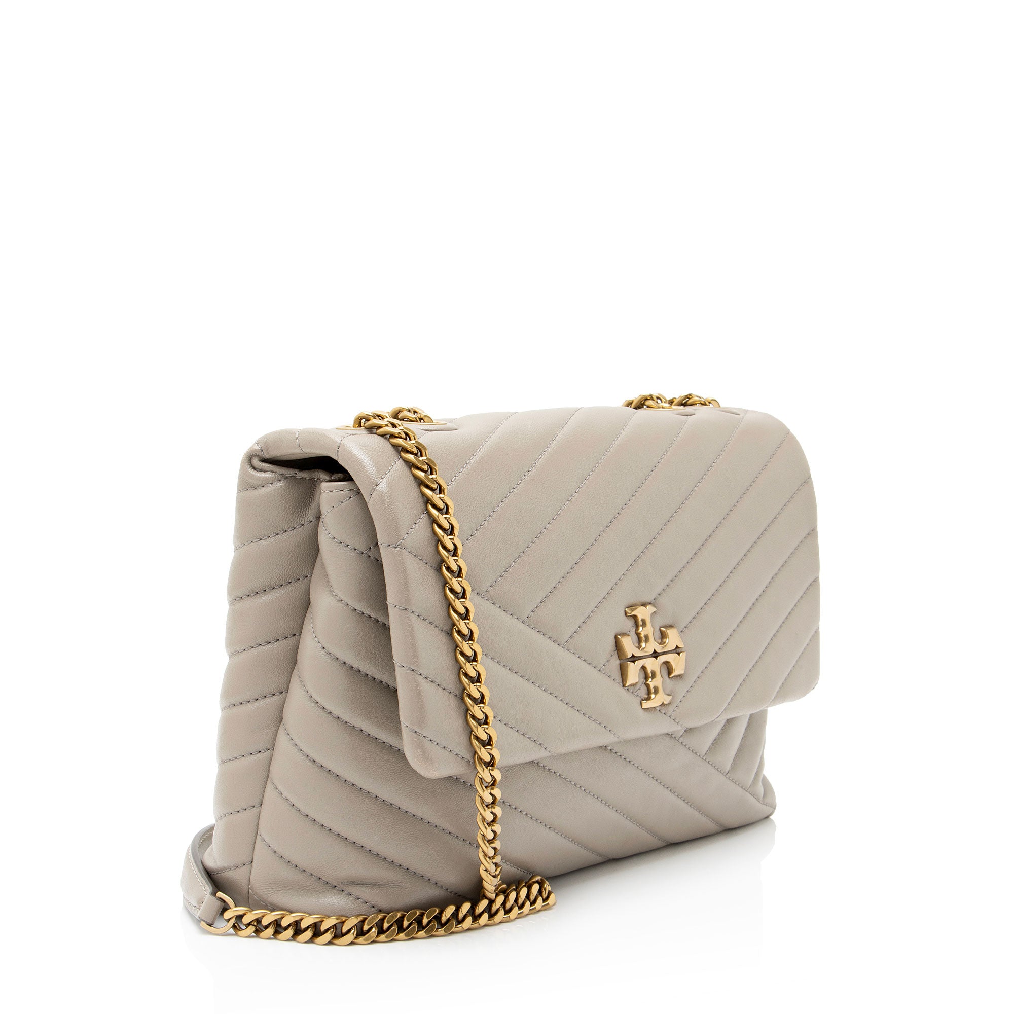 Tory Burch Chevron Leather Kira Large Shoulder Bag