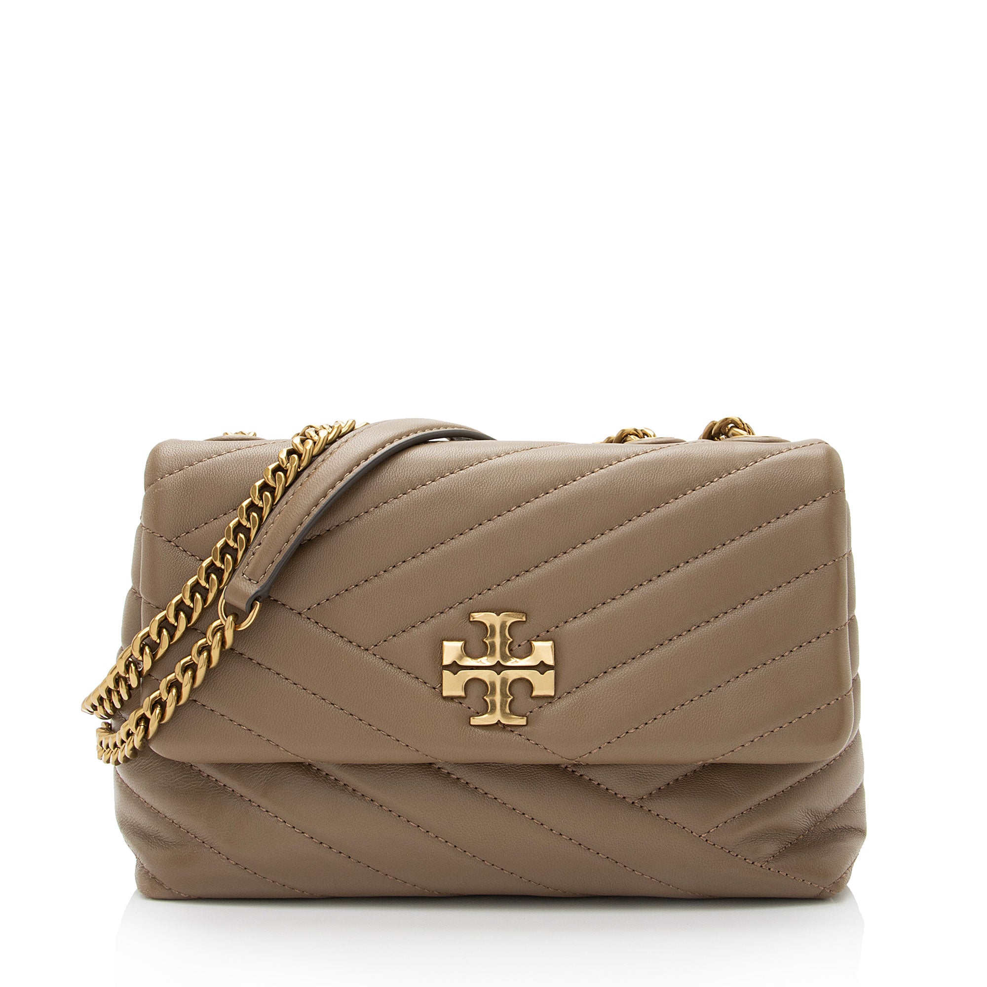 Tory Burch Chevron Leather Kira Small Convertible Shoulder Bag (SHF-Q5