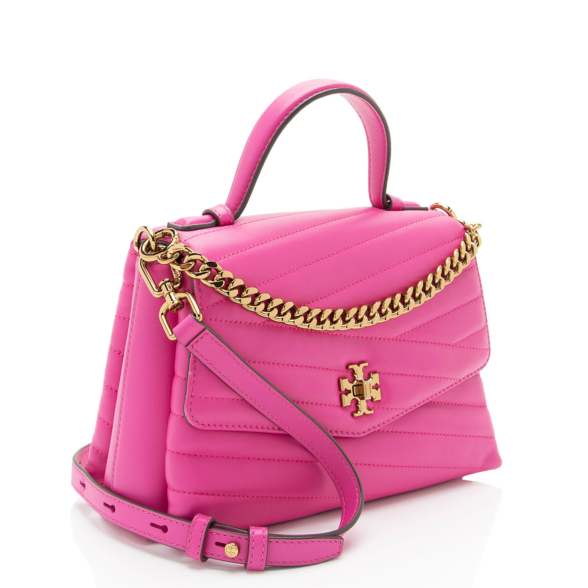 Tory Burch Chevron Leather Kira Top Handle (SHF-vgAYsA)