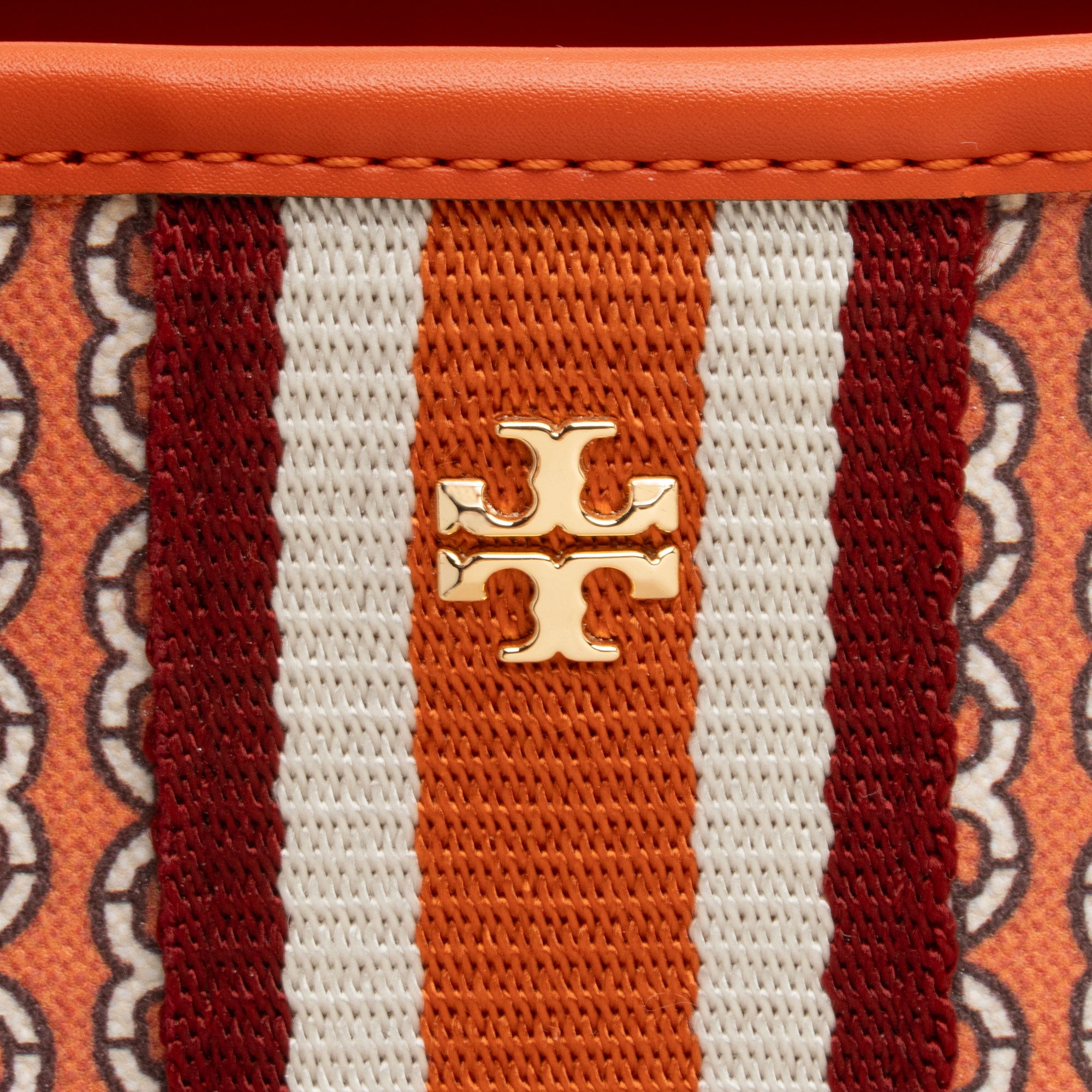 Tory Burch Coated Canvas Gemini Link Small Tote (SHF-eqWAGD)