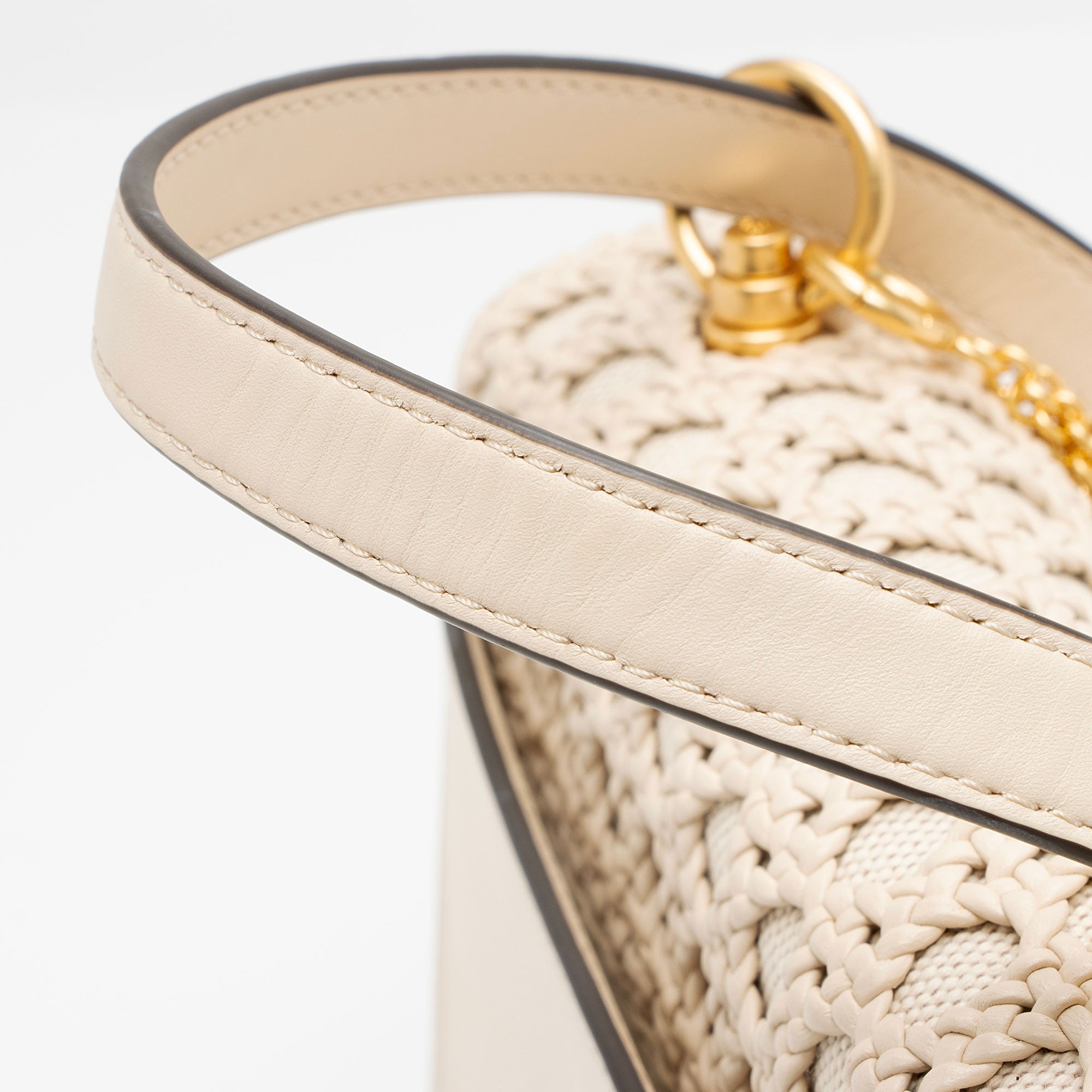 Tory Burch Leather Basket-Weave Small Flap Shoulder Bag (SHF-2WOJ4u)