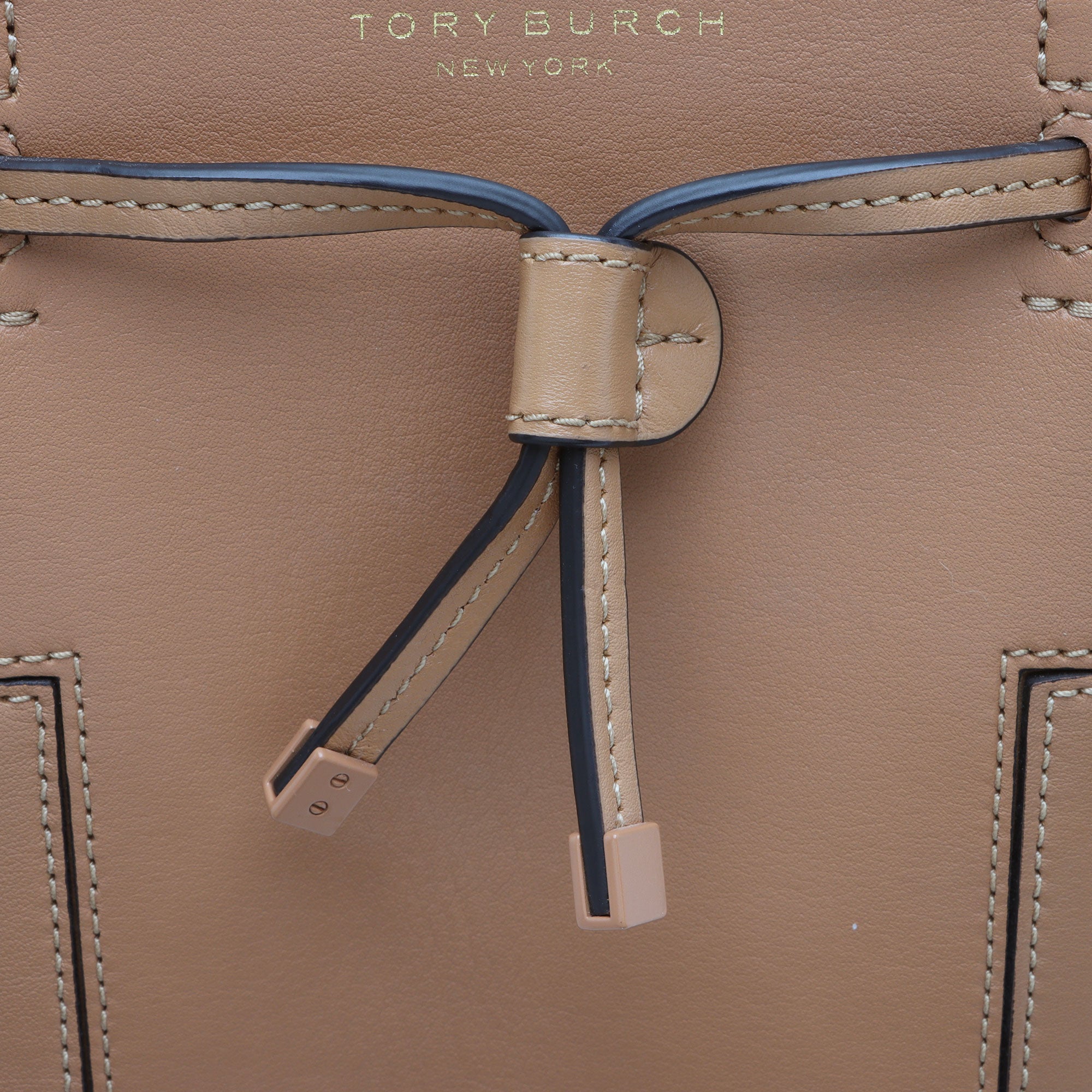 Tory Burch Leather Block T Small Bucket Bag