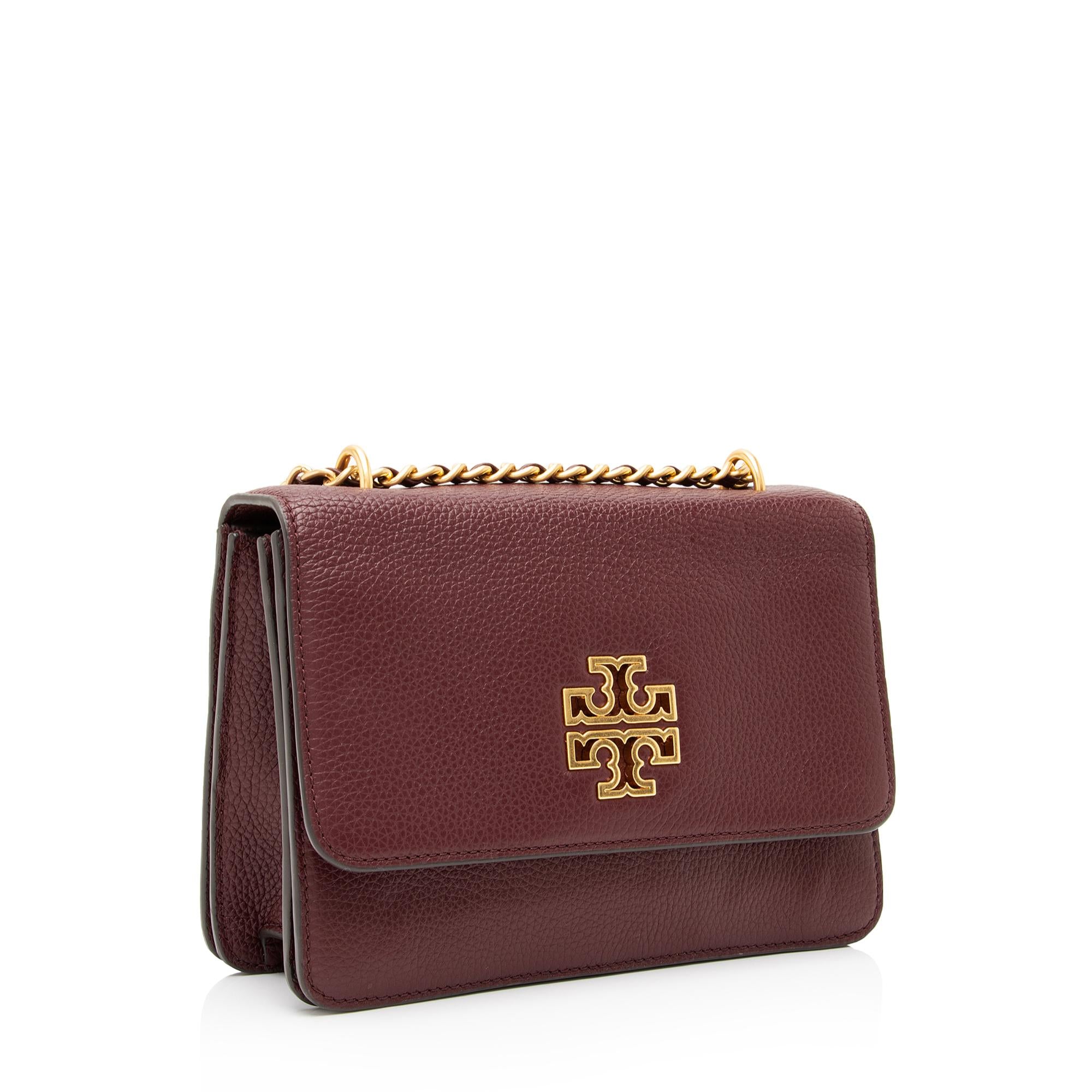 Tory Burch Leather Britten Small Shoulder Bag (SHF-23916)