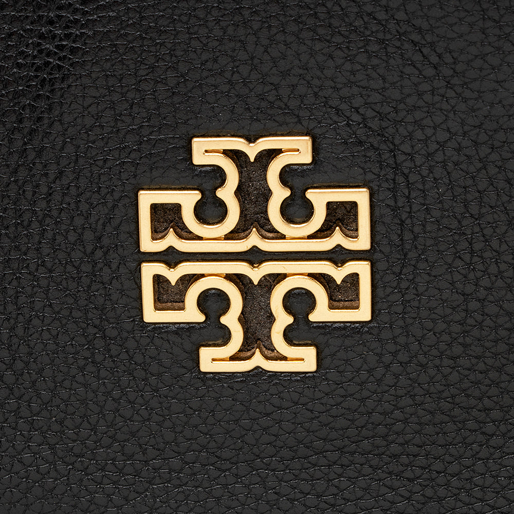 Tory Burch Leather Britten Small Slouchy Tote (SHF-21937)