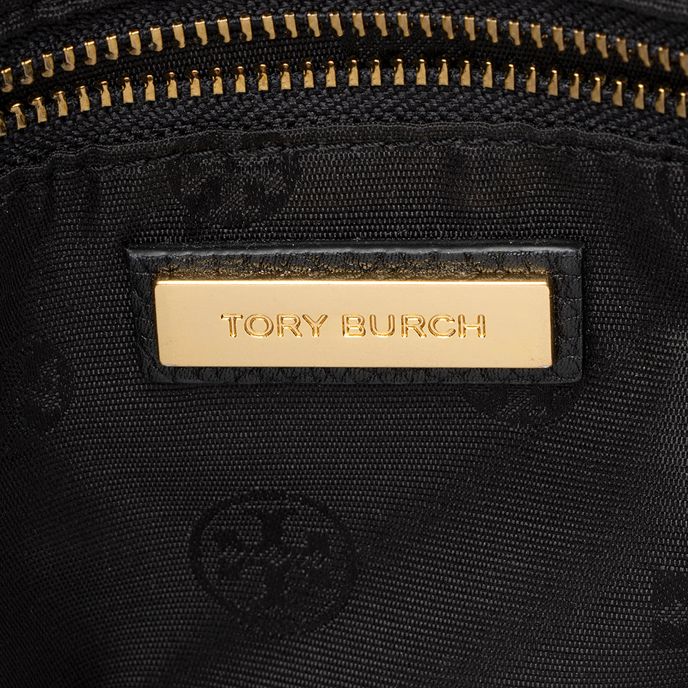 Tory Burch Leather Britten Small Slouchy Tote (SHF-21937)