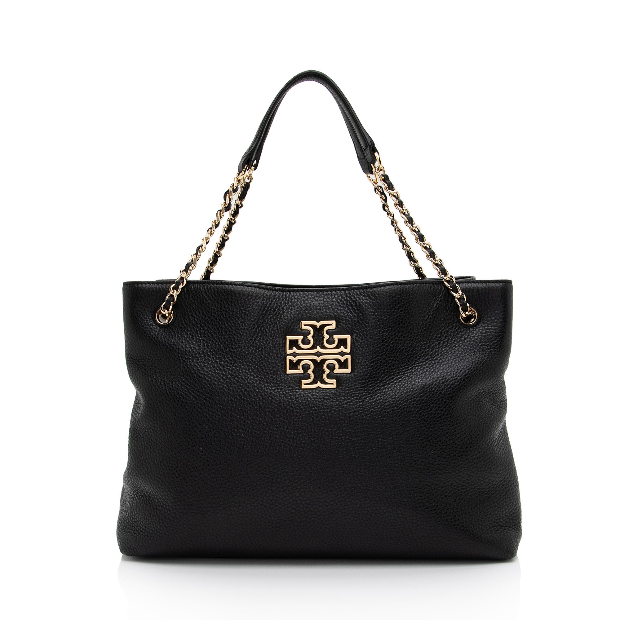 Tory Burch Leather Britten Small Slouchy Tote (SHF-haTJom)