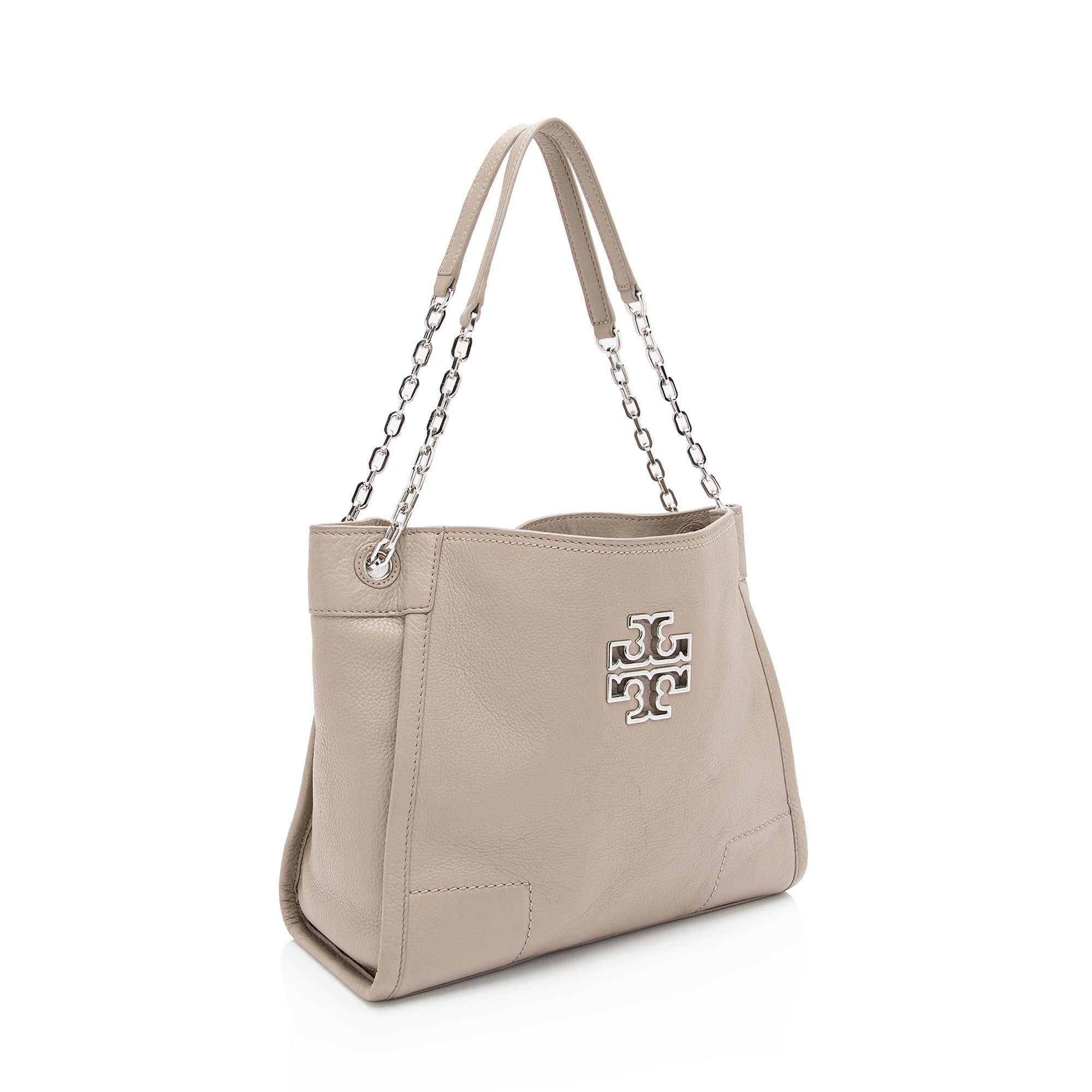 Tory Burch Leather Britten Small Slouchy Tote (SHF-3MLIBU)
