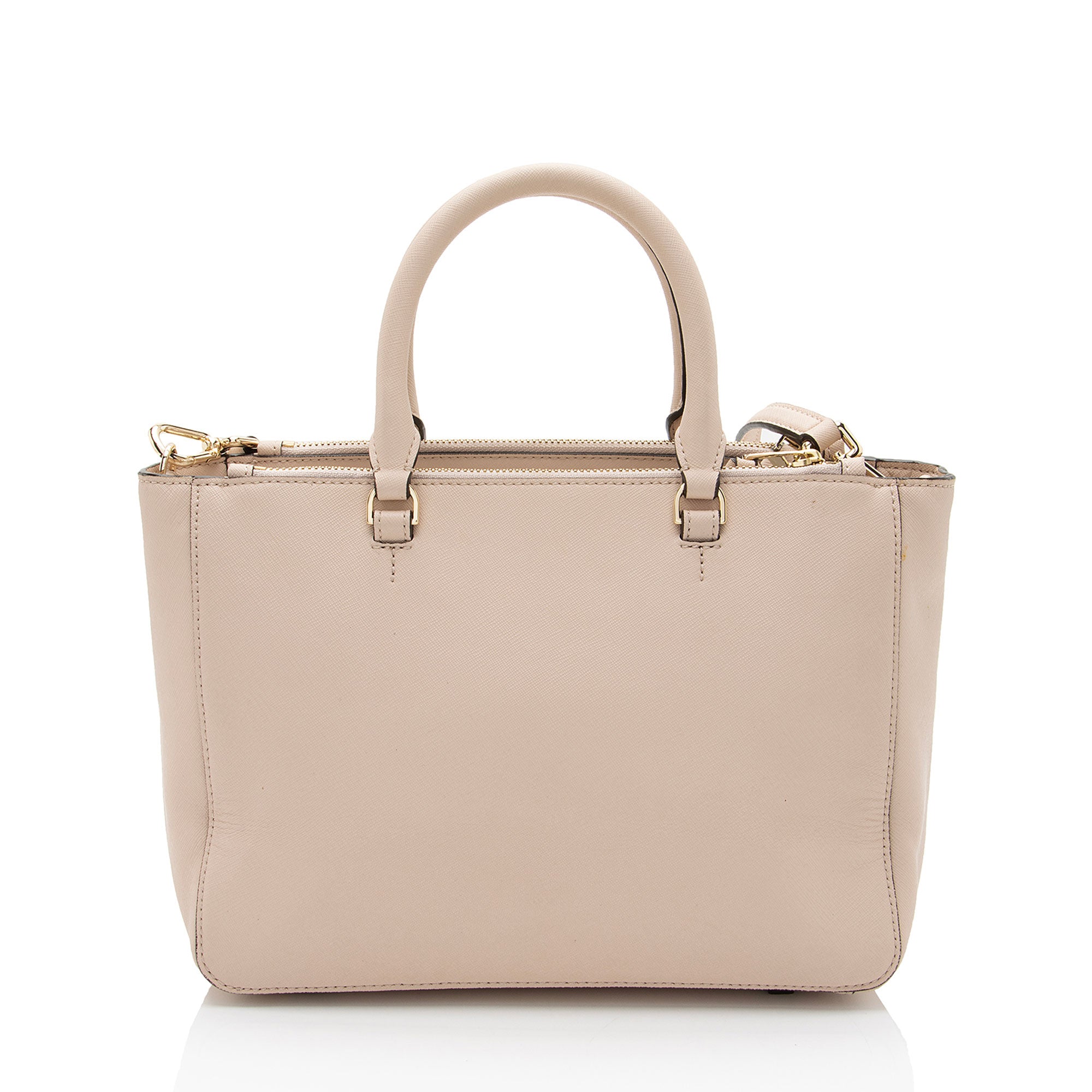 Tory Burch Leather Embroidered Floral Robinson Small Tote